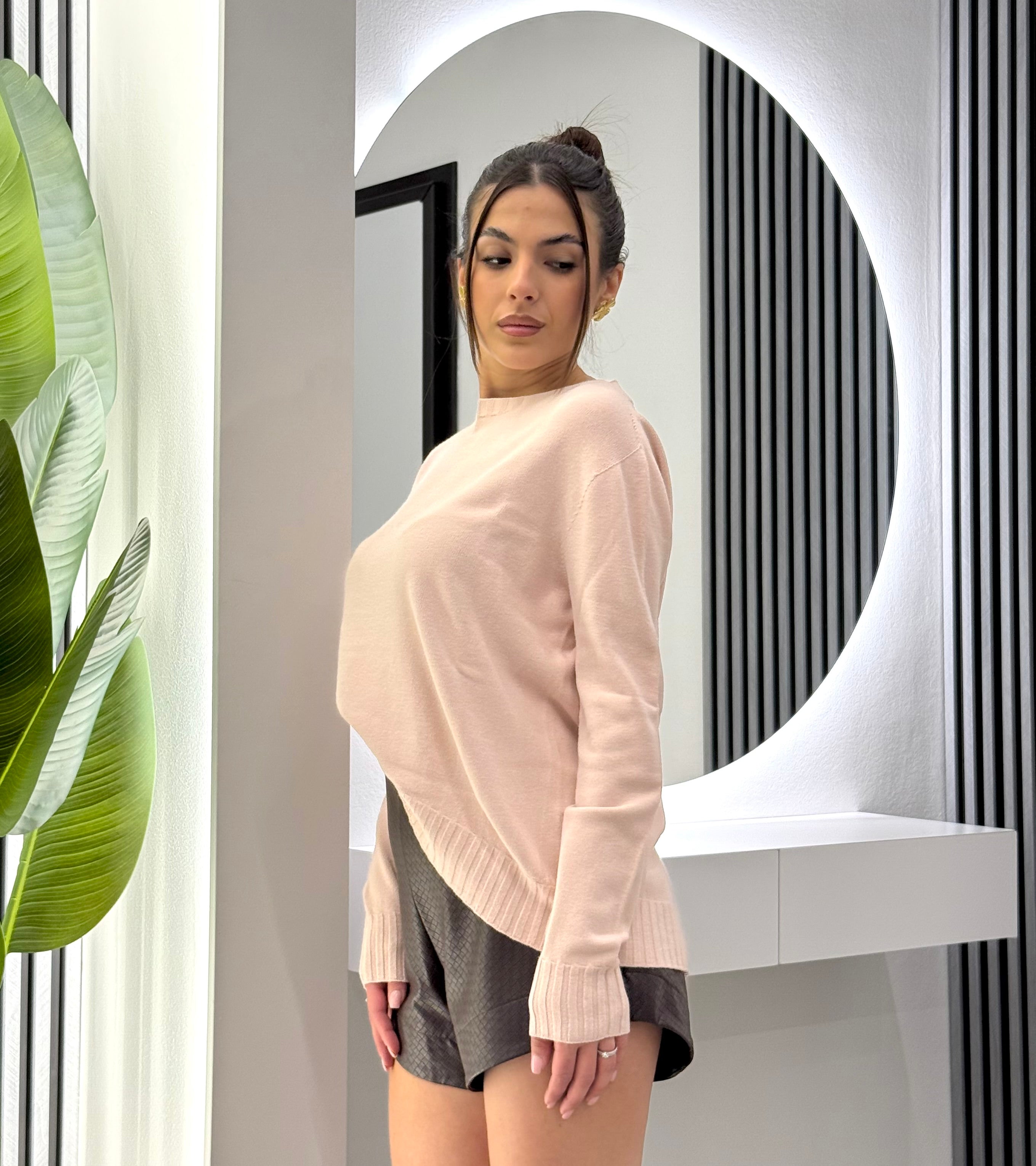 Kontatto - Girocollo Spacco Dietro Rosa