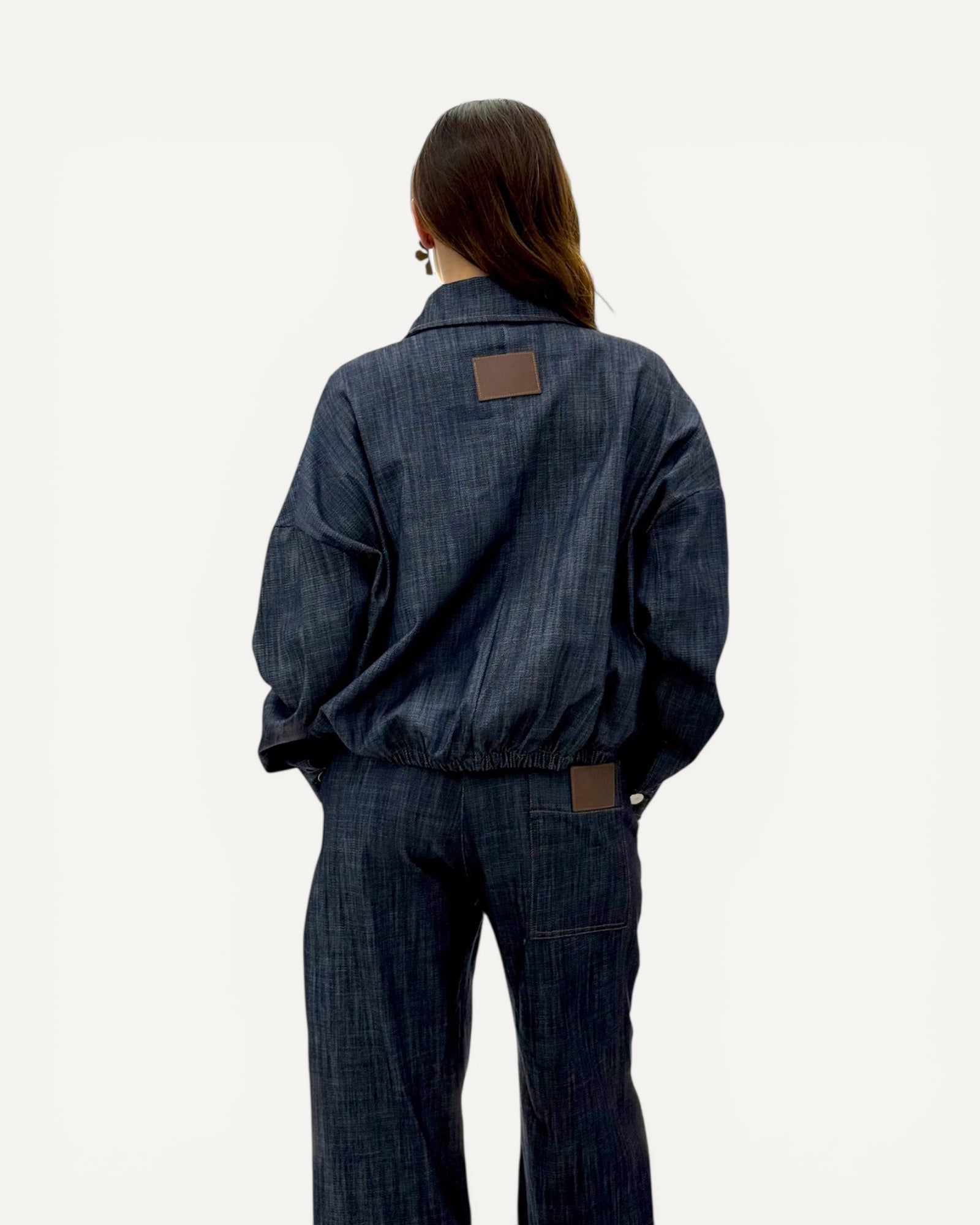 KikiSix - Bomber Jeans con Spilla