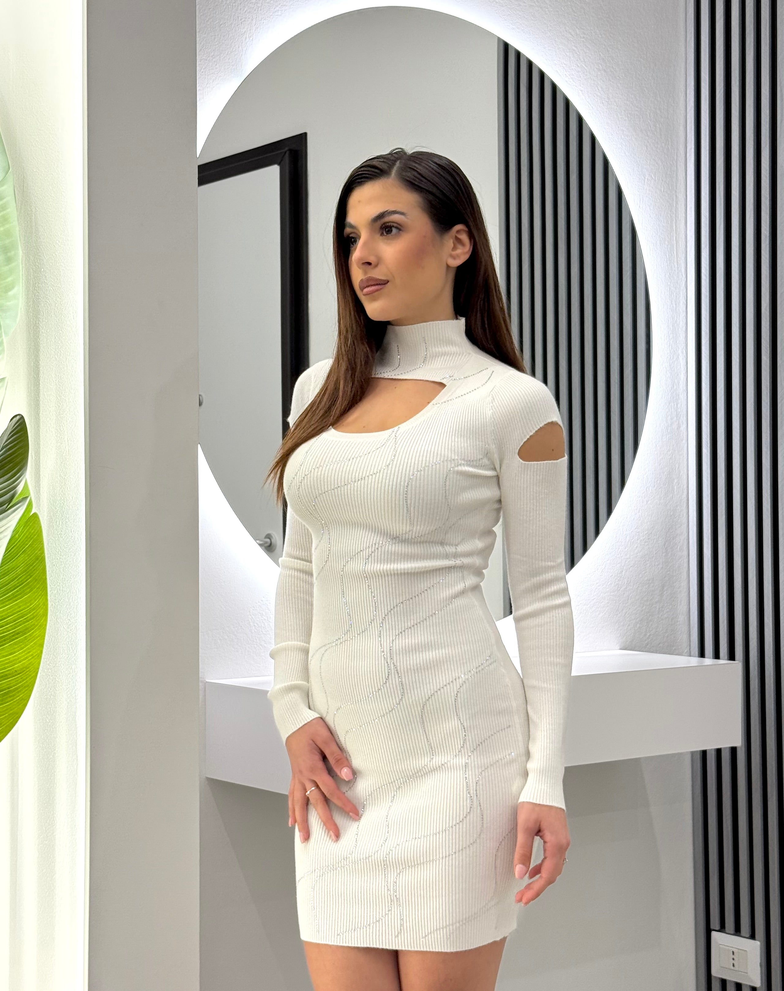 No Secrets - Abito Onde e Diamanti Bianco