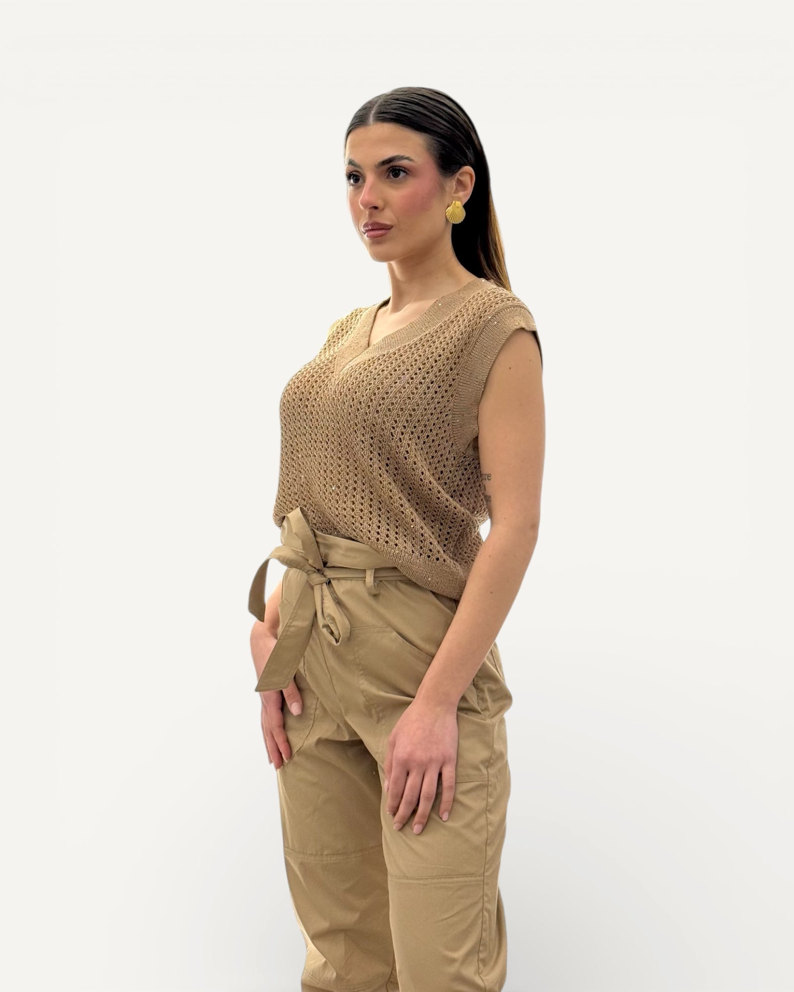 No Secrets - Gilet Crochet e Paillettes