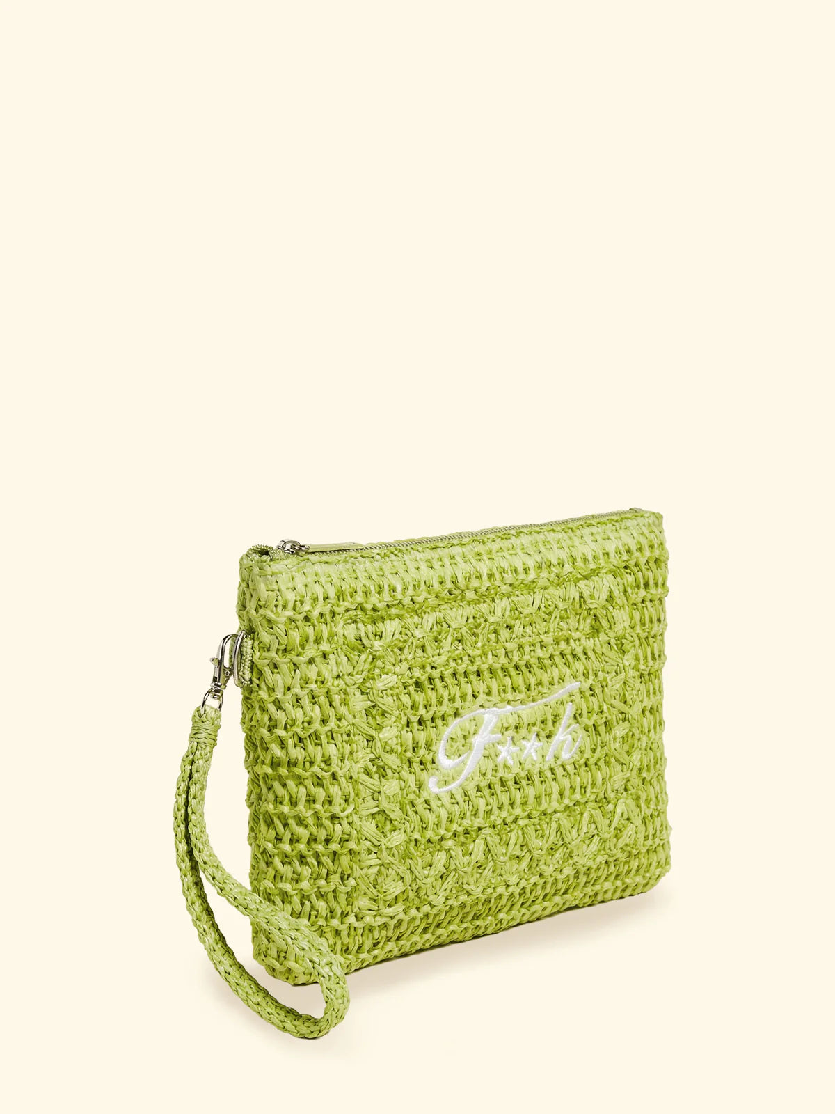 F**K - Mini Pochette Rafia Logo Ricamato e Laccetto Polso SW0007-LI