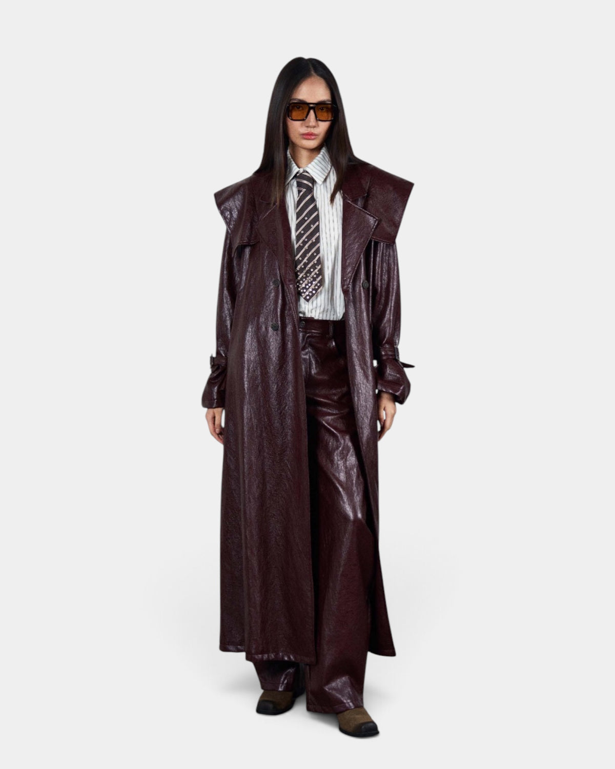 D'Elle - Giulia Mastini - Trench in Ecopelle Bordeaux
