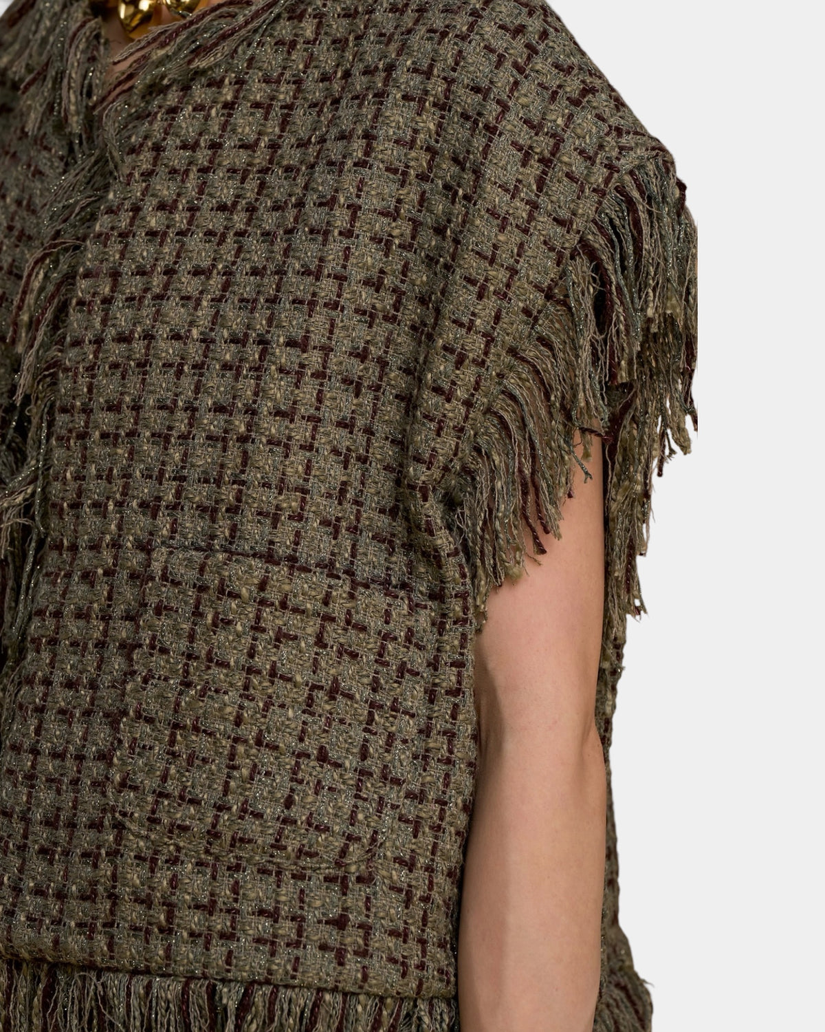 No Secrets - Maxi Gilet Bouclette e Frange