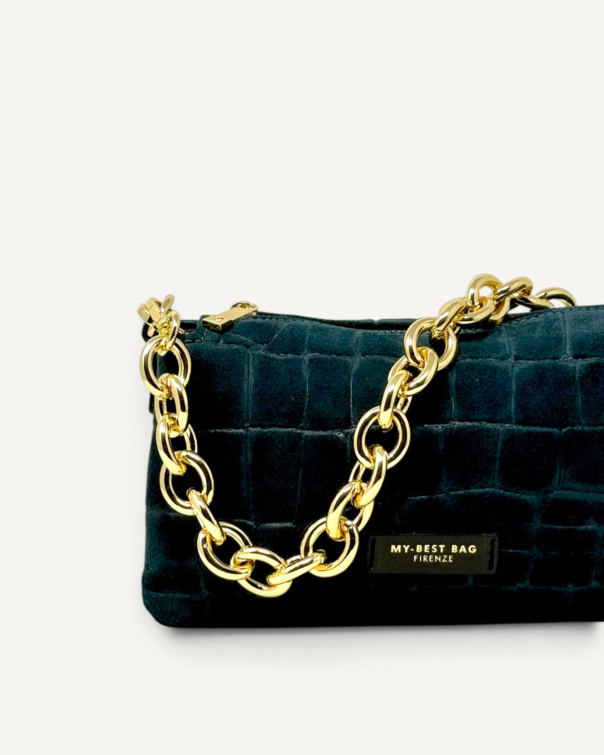 My Best Bag - Borsa Reflex Croco Suede Mini Ottanio