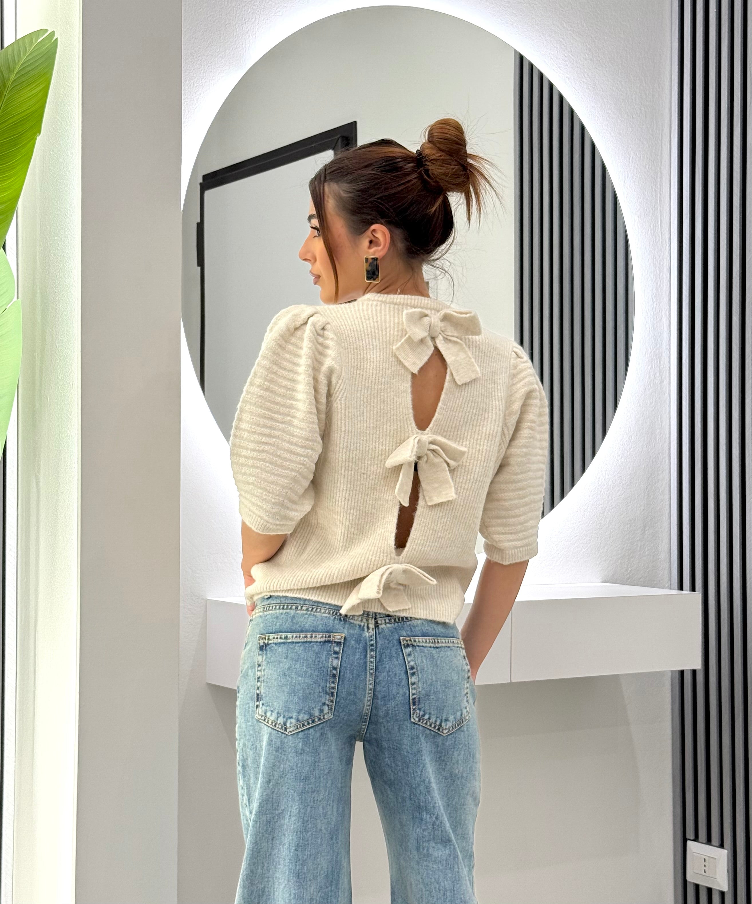 Kontatto - Girocollo Fiocchi Schiena Panna