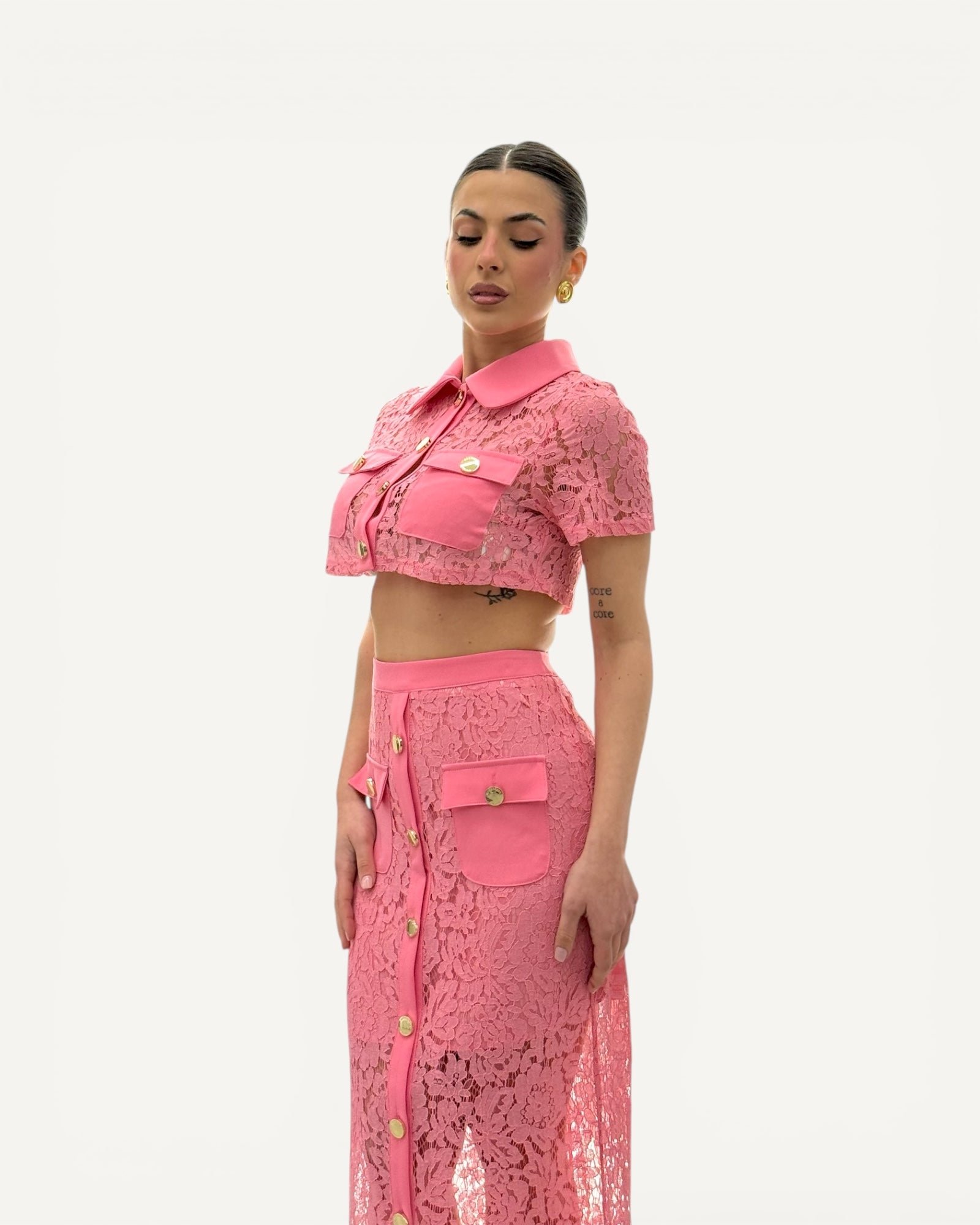 No Secrets - Camicia Crop Pizzo