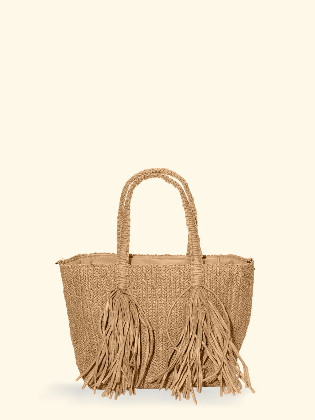 F**K - Mini Bag Paglia Frange e Tracolla Removibile SW0045-BG
