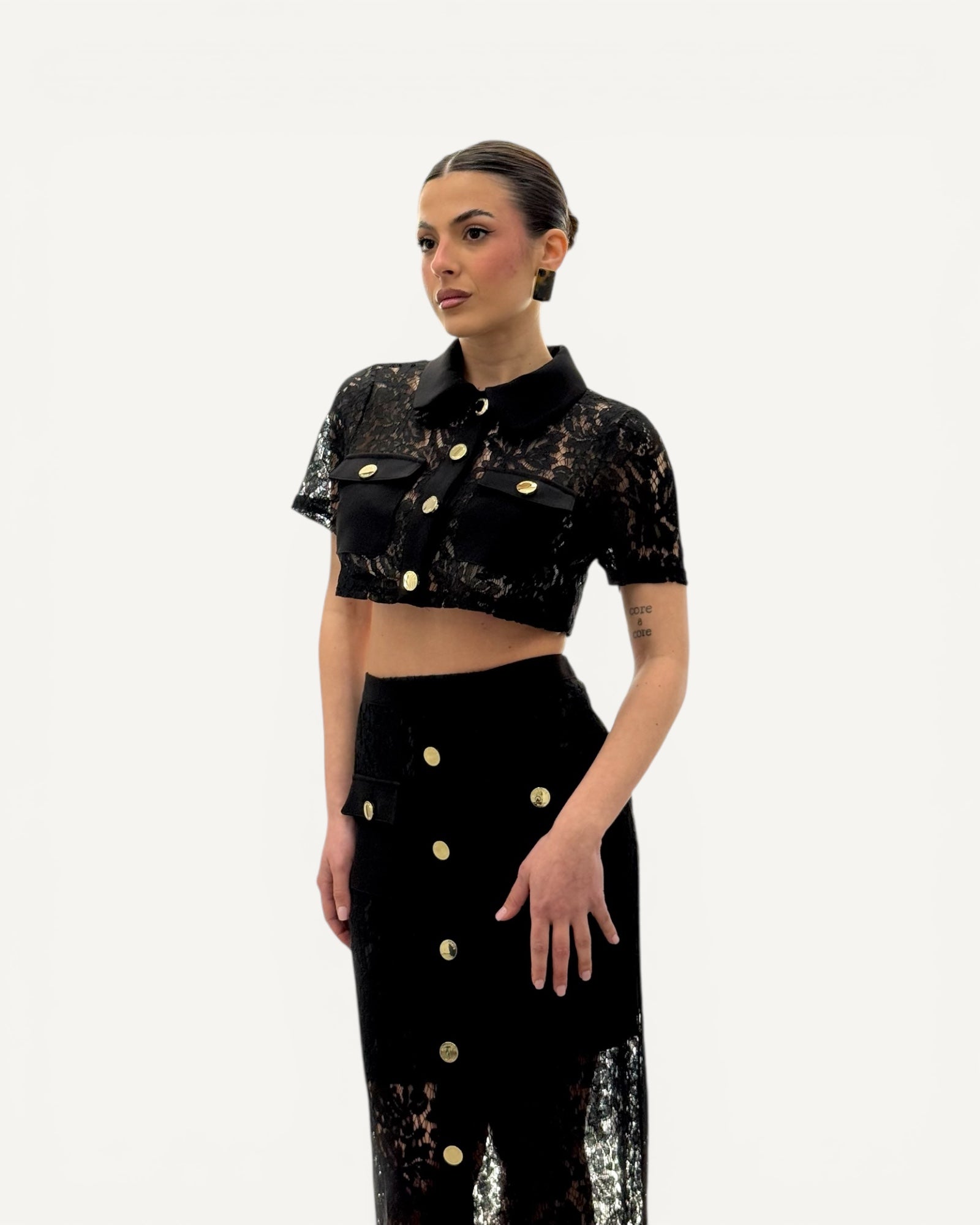 No Secrets - Camicia Crop Pizzo