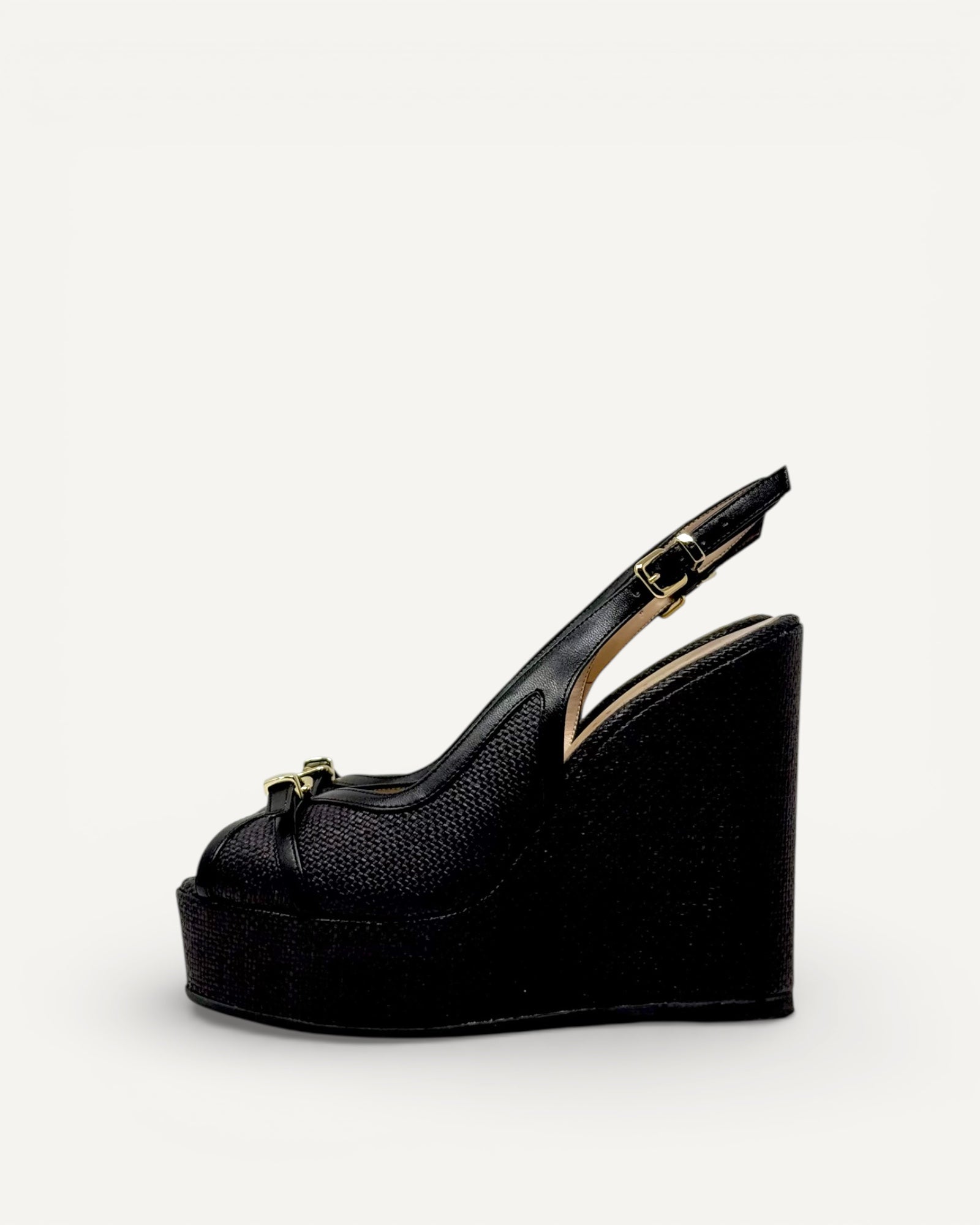 Albano - Zeppa Raffia Nero