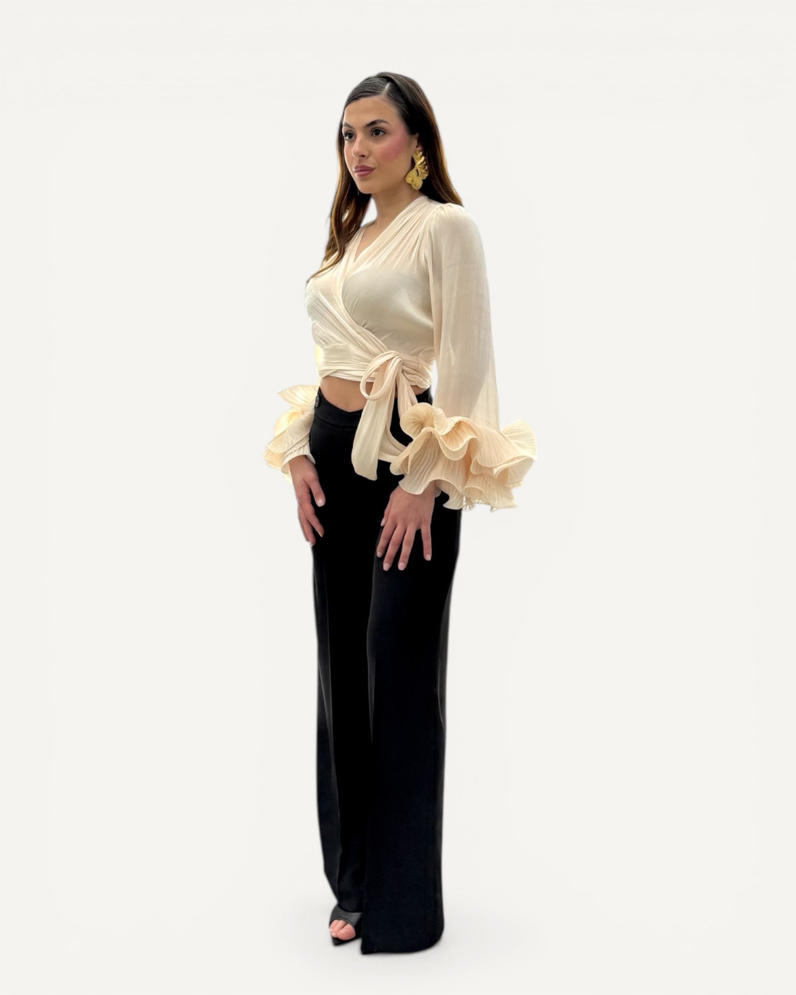 Hanita Couture - Pantalone Nero Palazzo