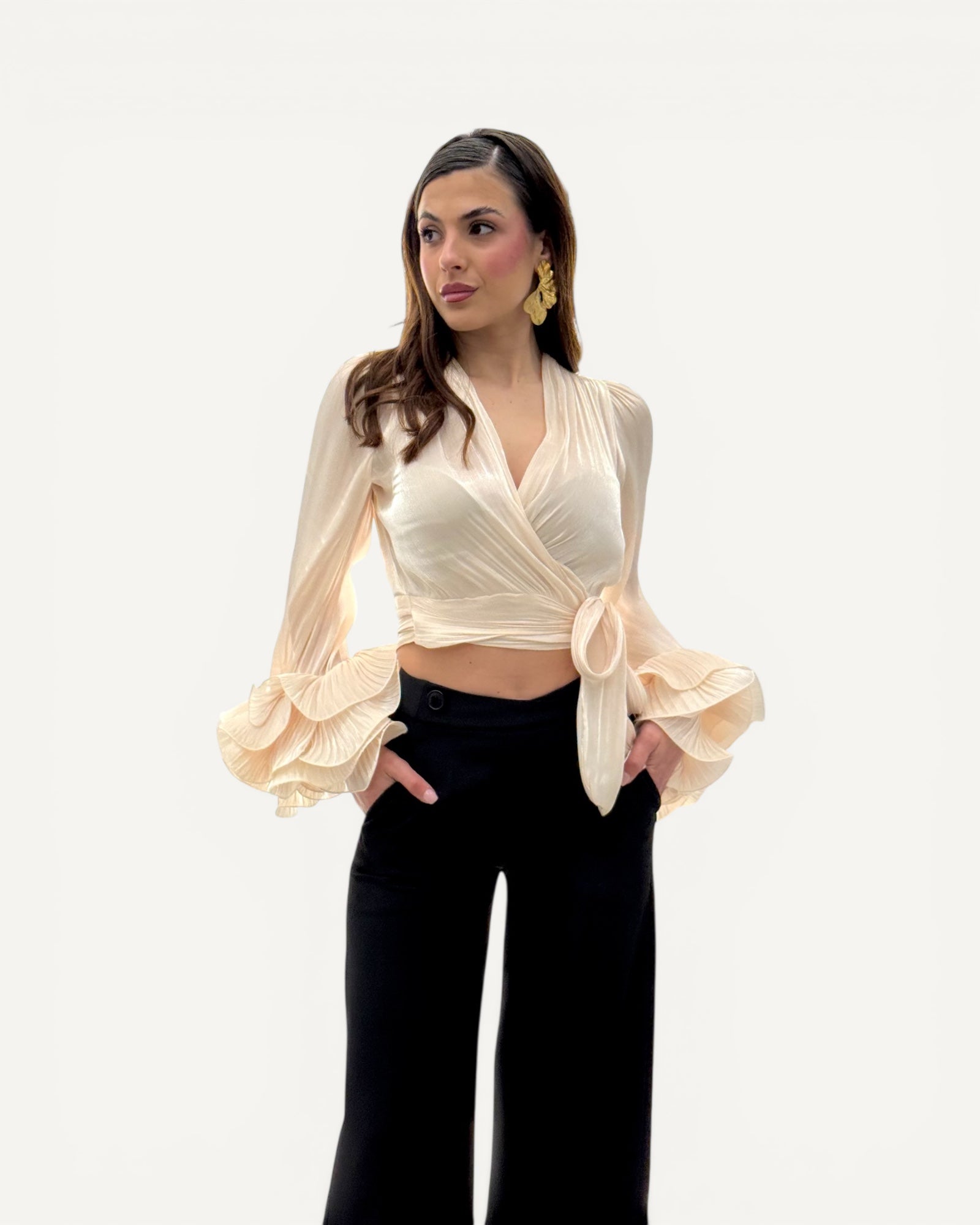 Hanita Couture - Blusa Avorio con Rouches