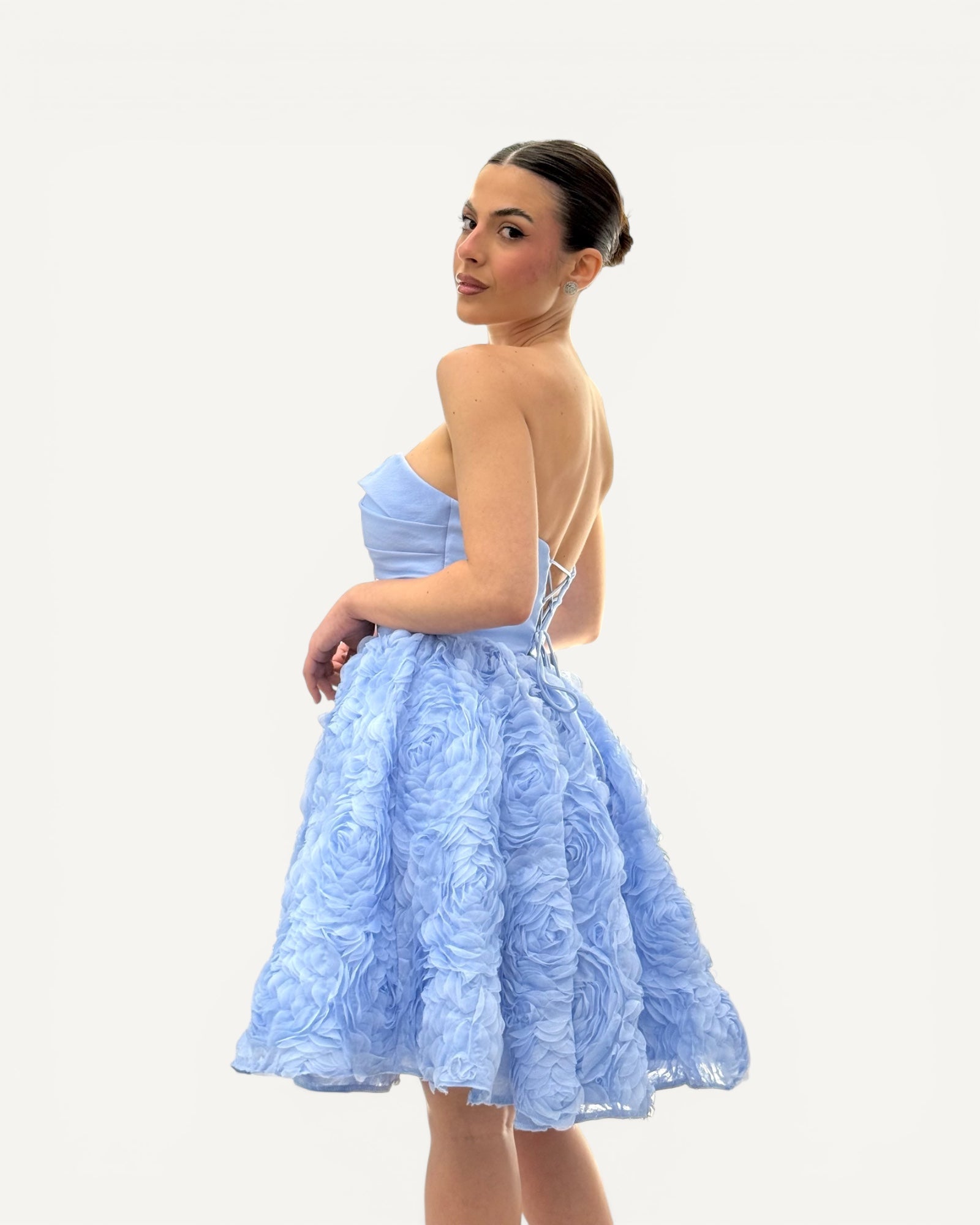 No Secrets - Abito Corto con Rose e Tulle