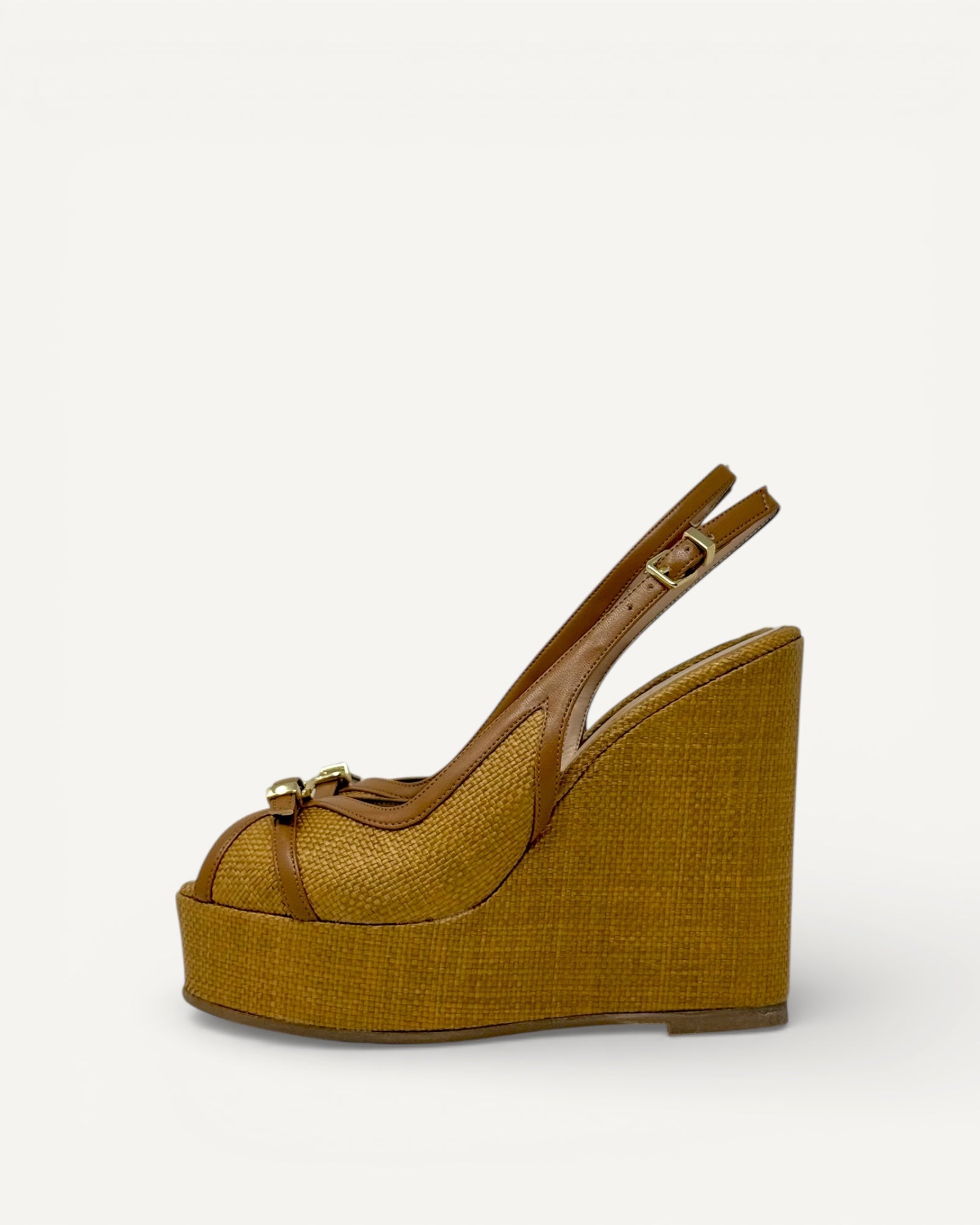 Albano - Zeppa Raffia Cuoio