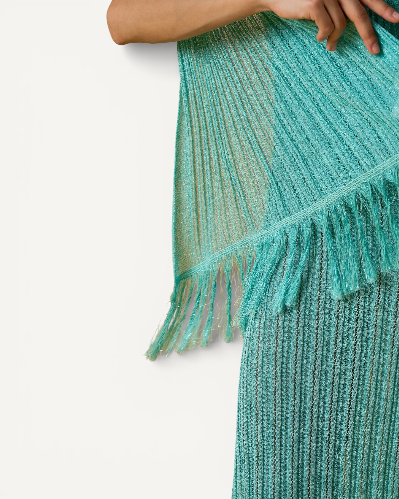 No Secrets - Stola Lurex con Frange