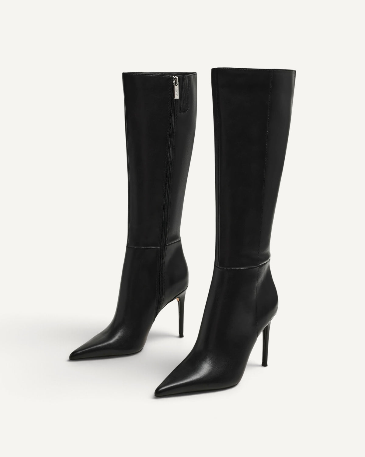 Steve Madden - Stivale Rattler Alto in Pelle Nero con Tacco