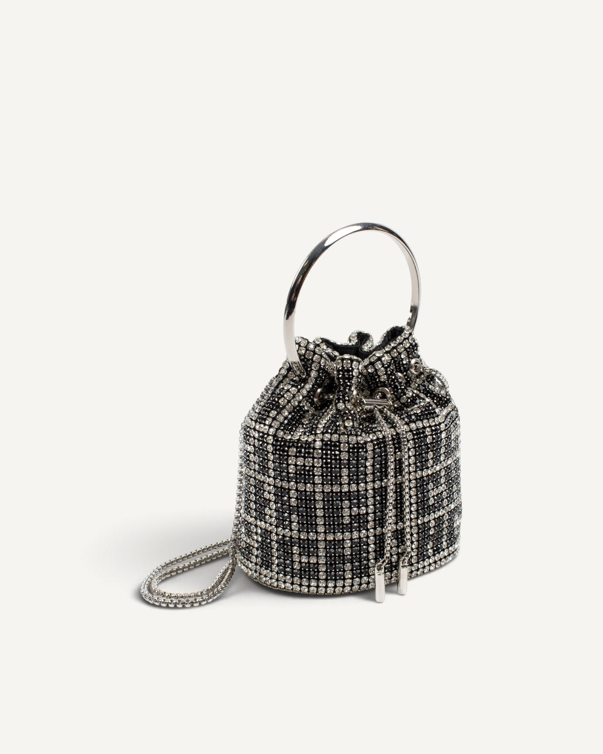 TPN - Mini Borsa Bozeman Secchiello Strass Argento