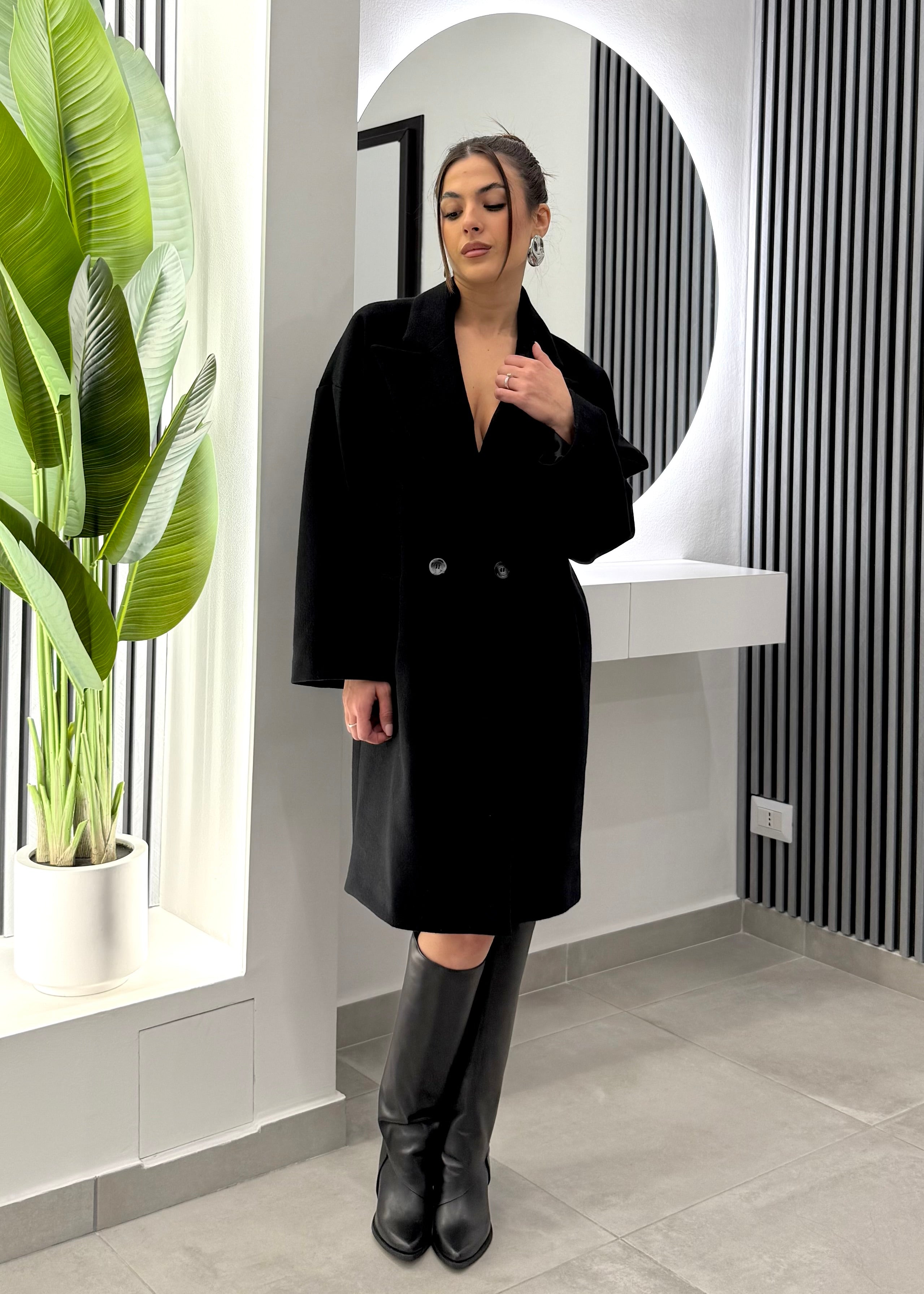 Kontatto - Cappotto Doppiopetto Nero