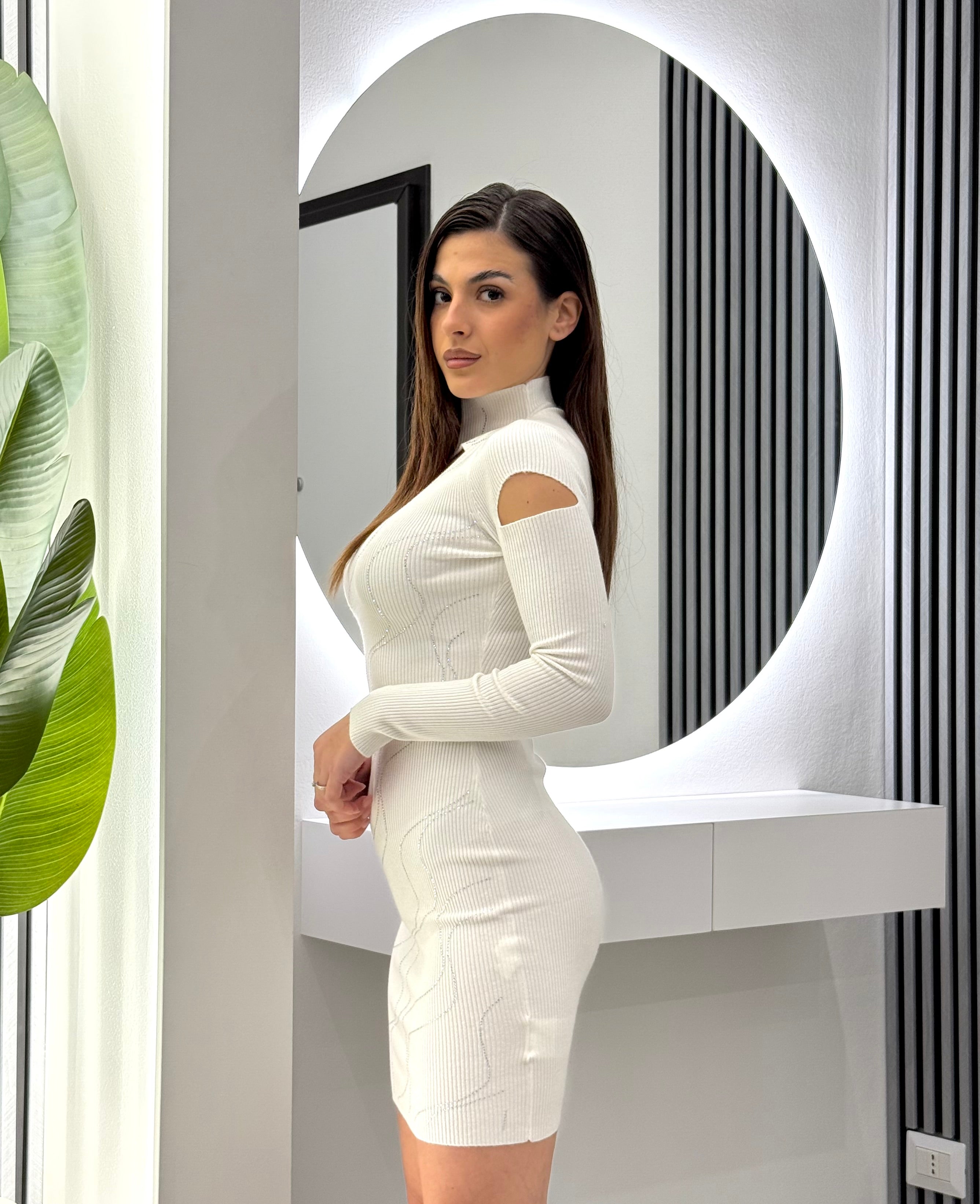 No Secrets - Abito Onde e Diamanti Bianco