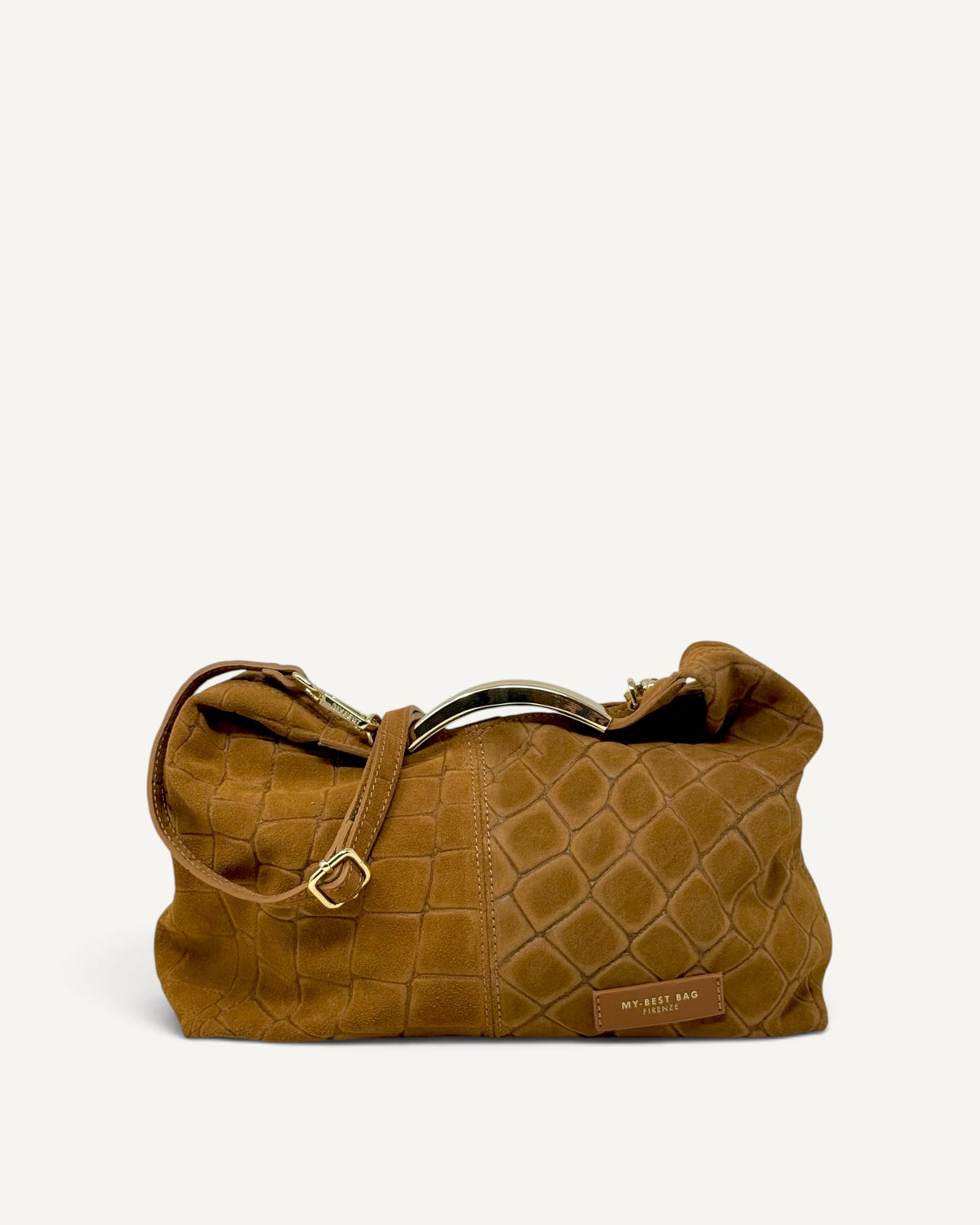 My Best Bag - Borsa Mini Elisse Croco Suede Cognac
