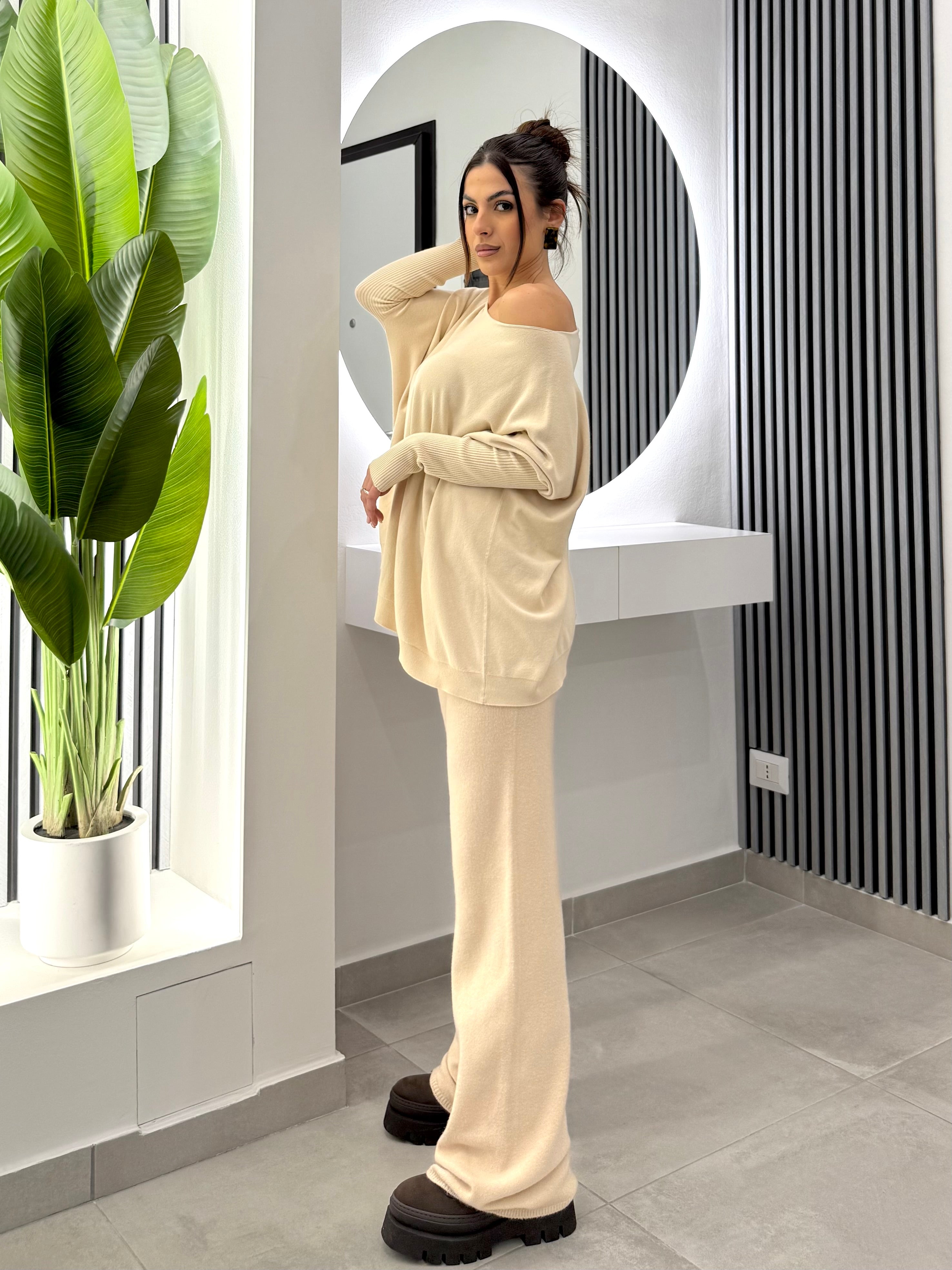 Kontatto - Maglia Barca Over Beige