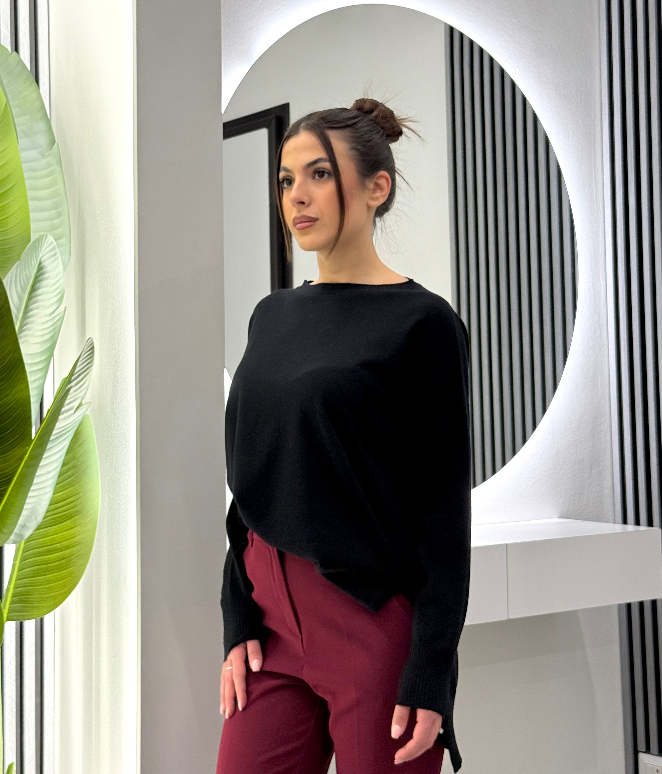 Kontatto - Maglia Scollo Barca Nera