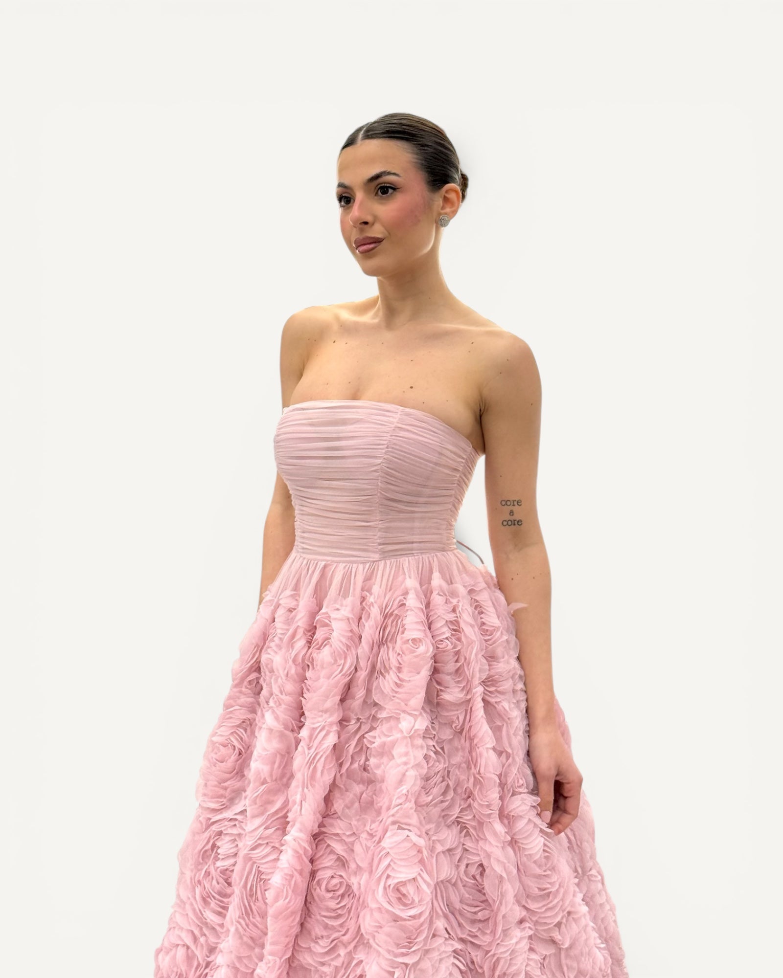 No Secrets - Abito Midi con Rose e Tulle