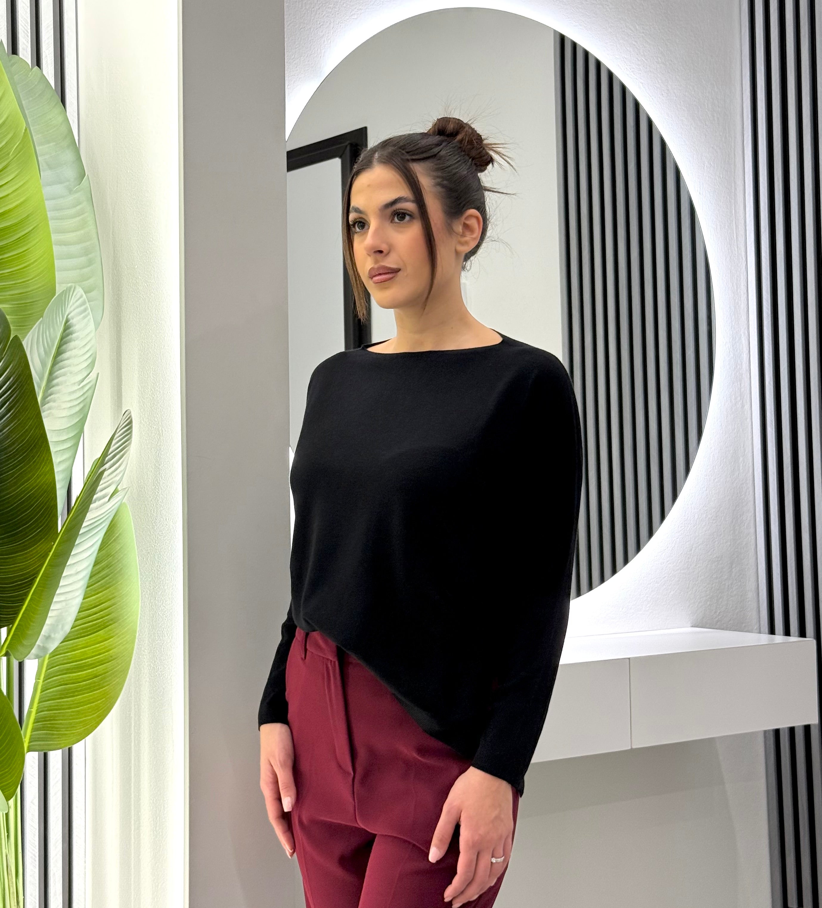 Kontatto - Maglia Spacchi Laterali Nera