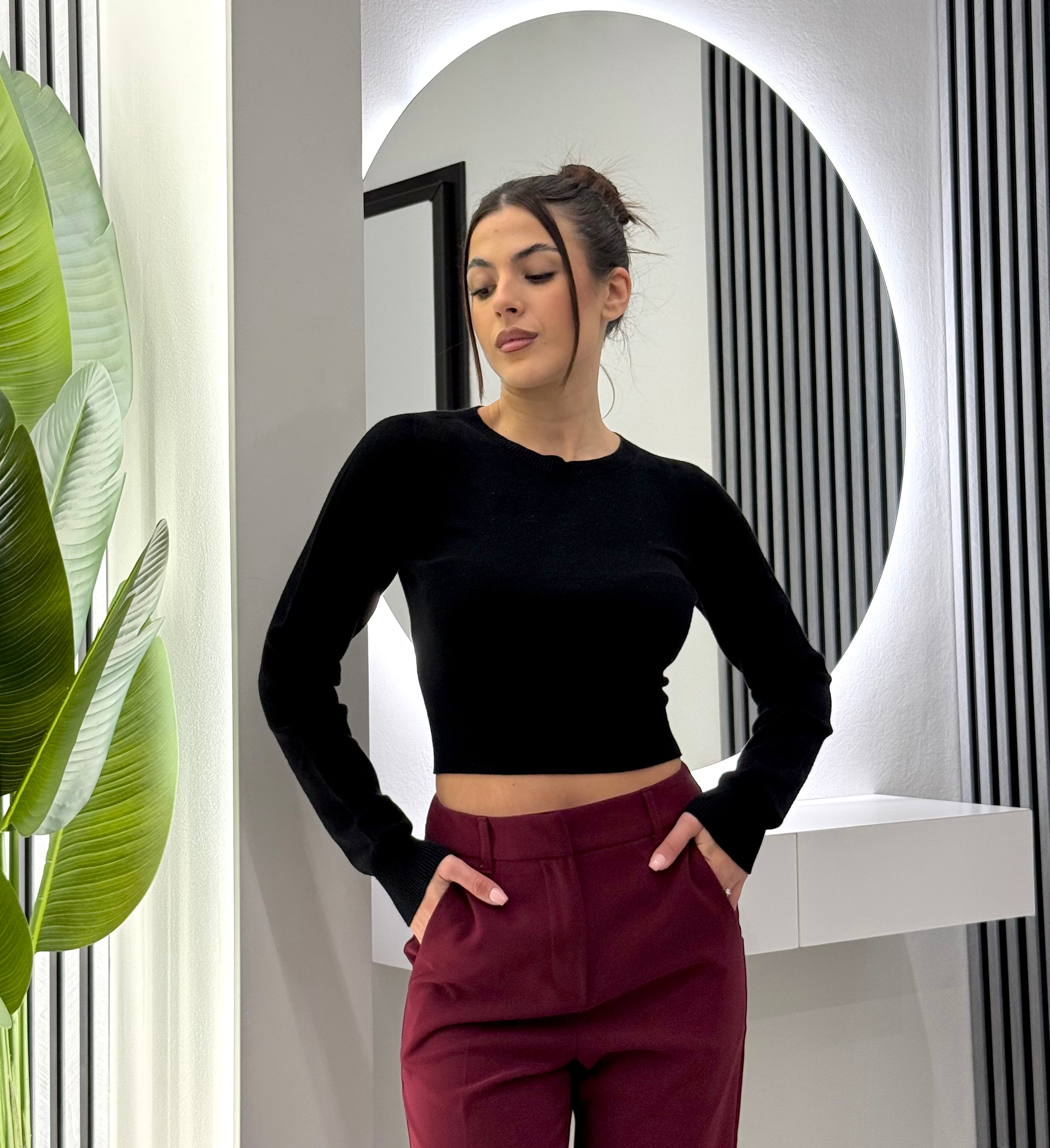 Kontatto - Girocollo Cropped Nero