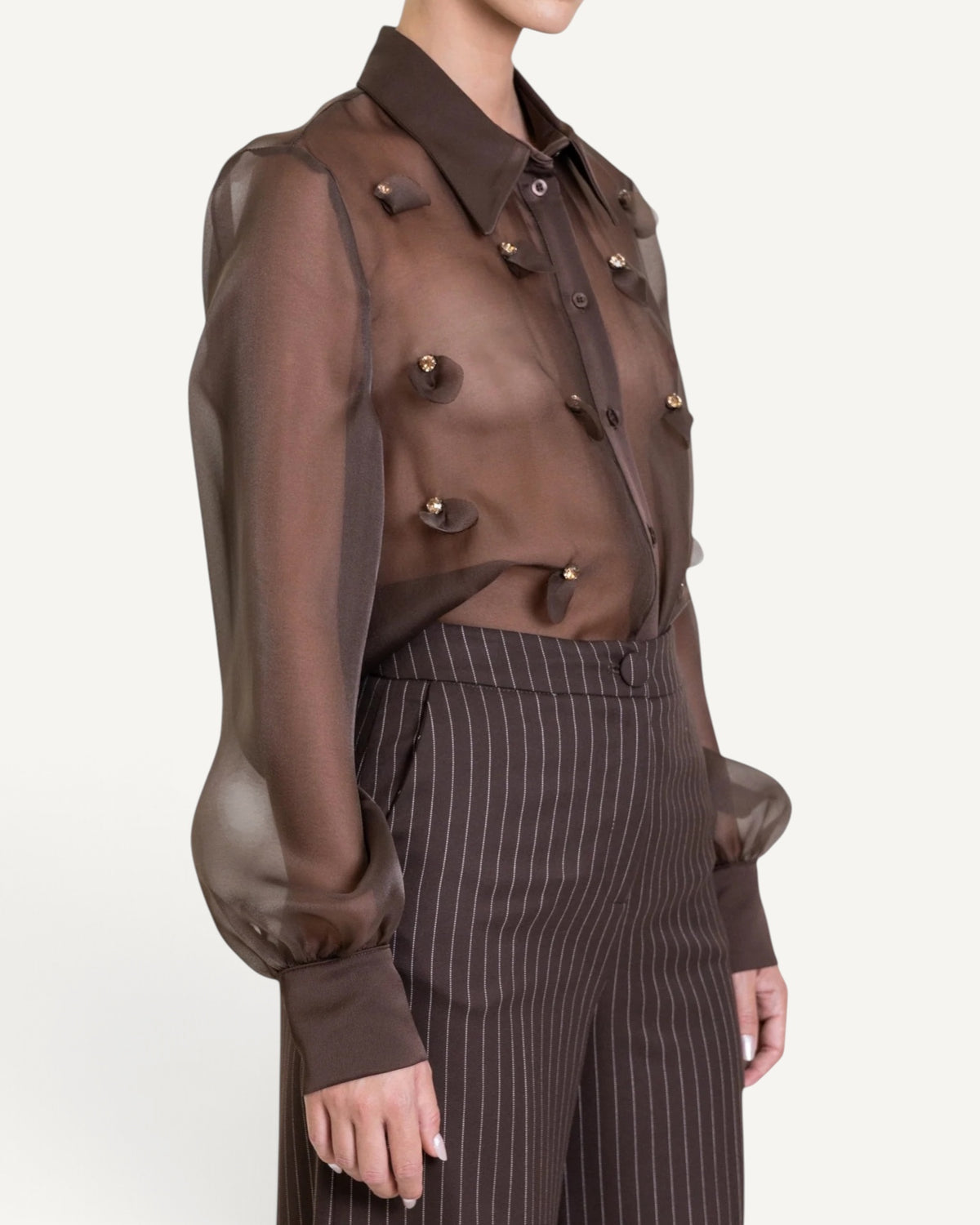 Dramée - Camicia in Organza con Applicazioni