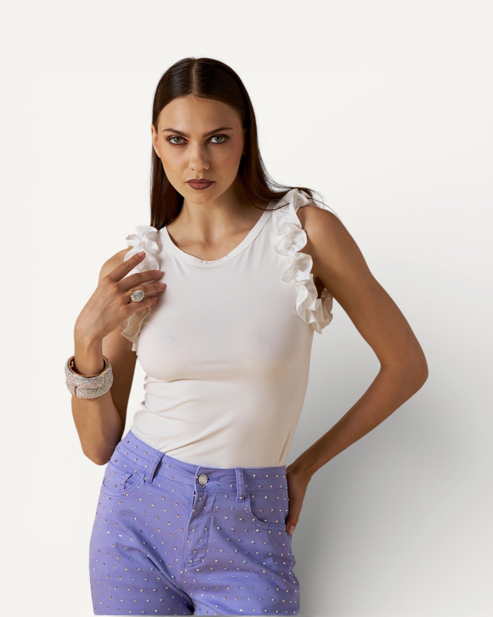 No Secrets - Canotta con Rouches