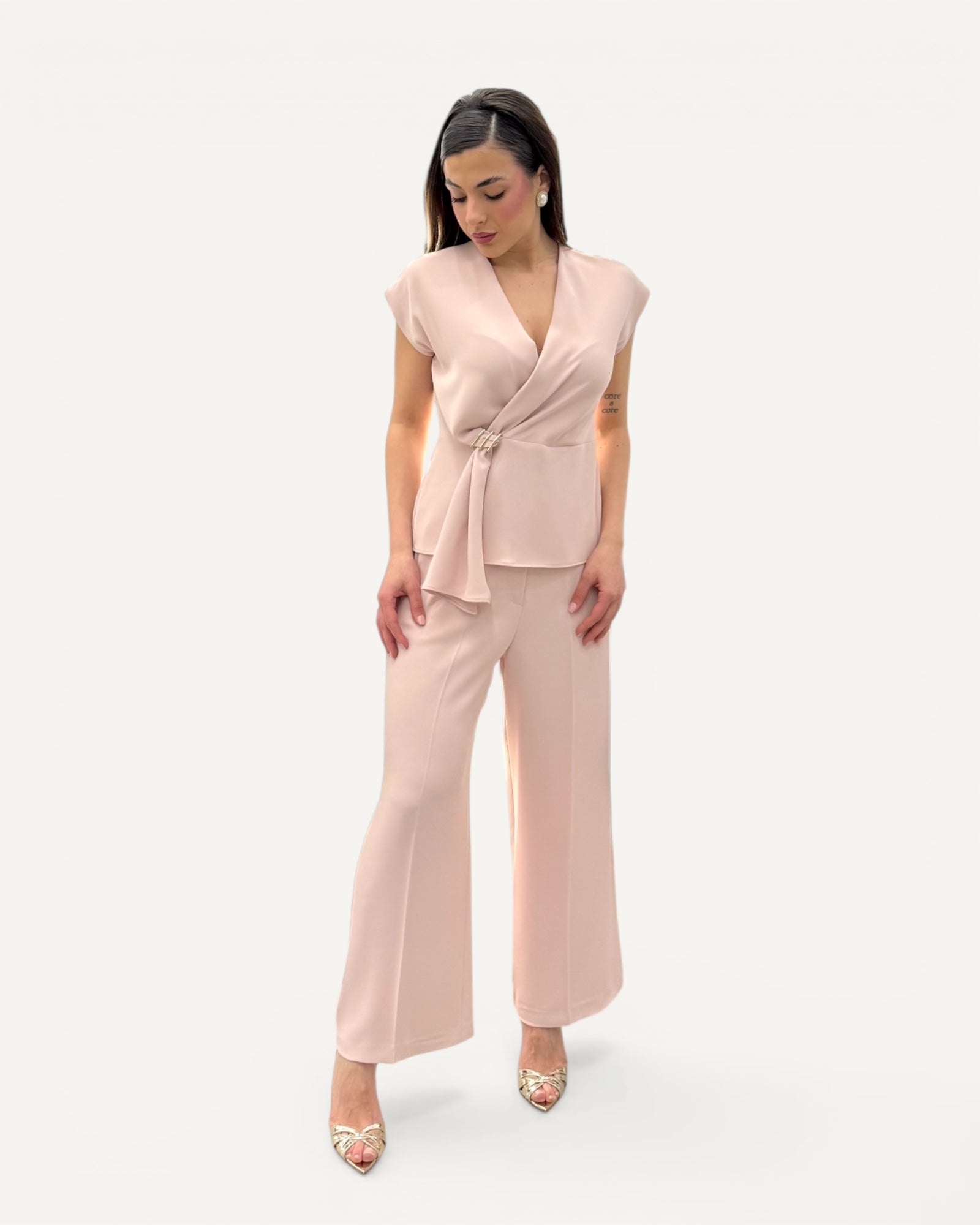 Hanita Couture - Blusa Accessorio Oro