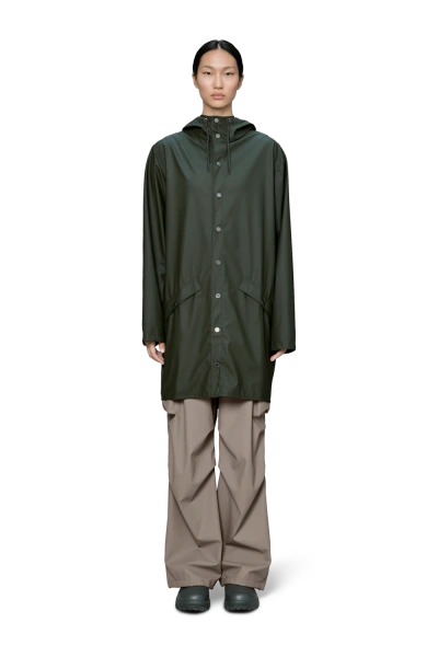 Rains - Long Jacket W3 Unisex Verde Militare