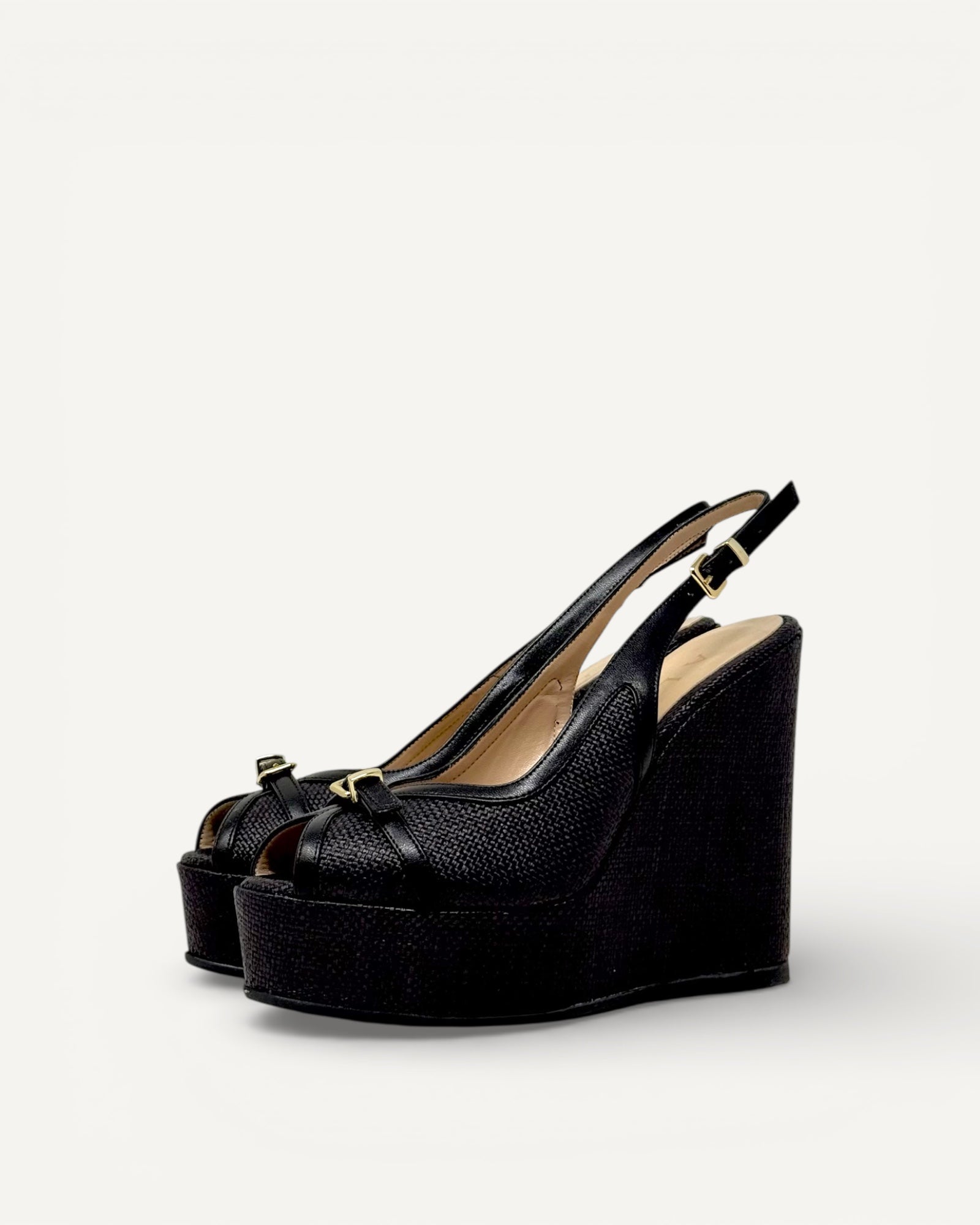 Albano - Zeppa Raffia Nero