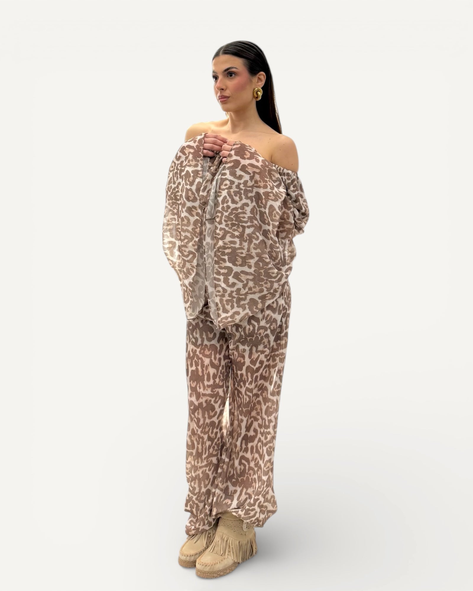 No Secrets - Blusa Crop Animalier