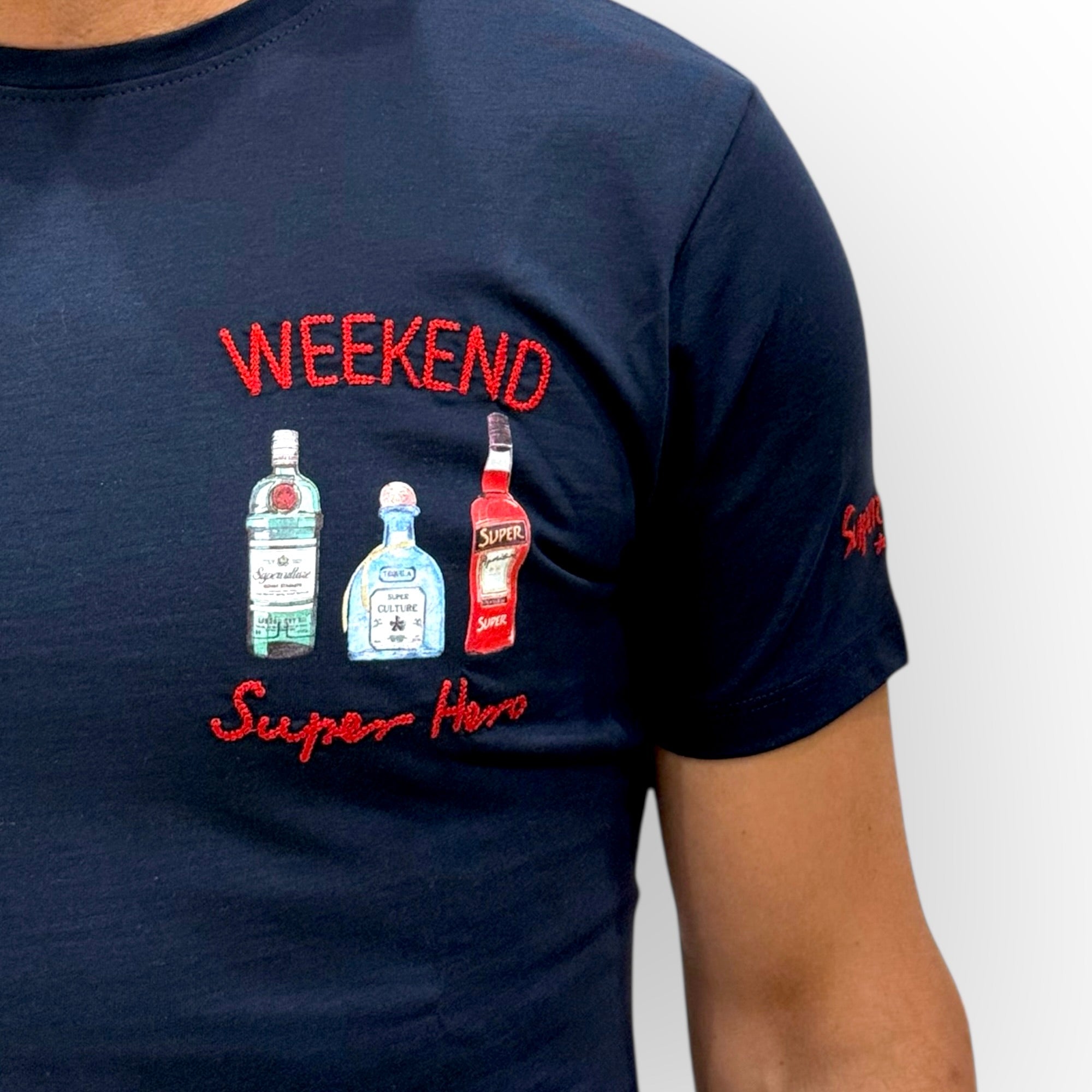Superculture - T-Shirt "Weekend Super Hero" Blu