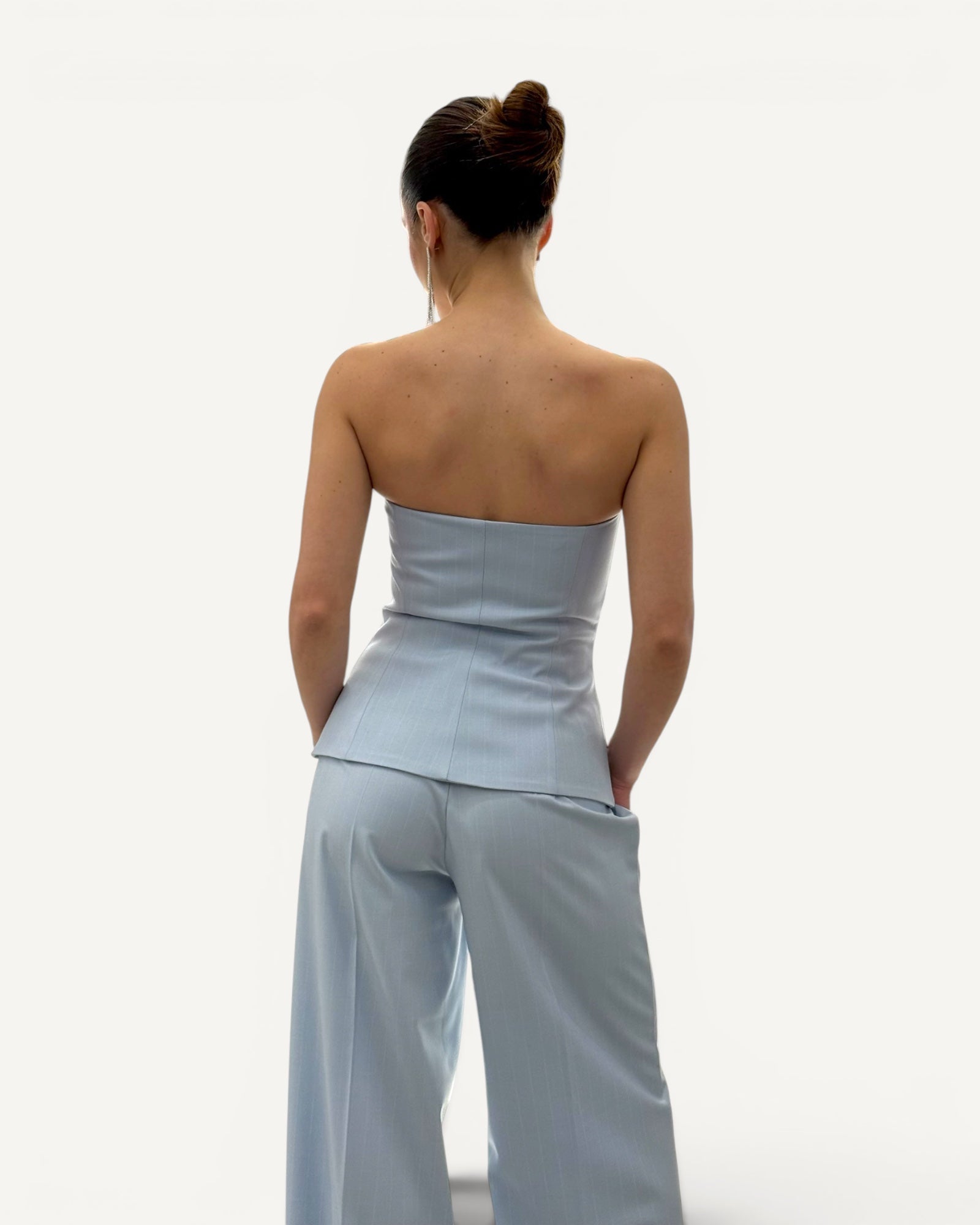 Silence Limited - Top Gessato Azzurro