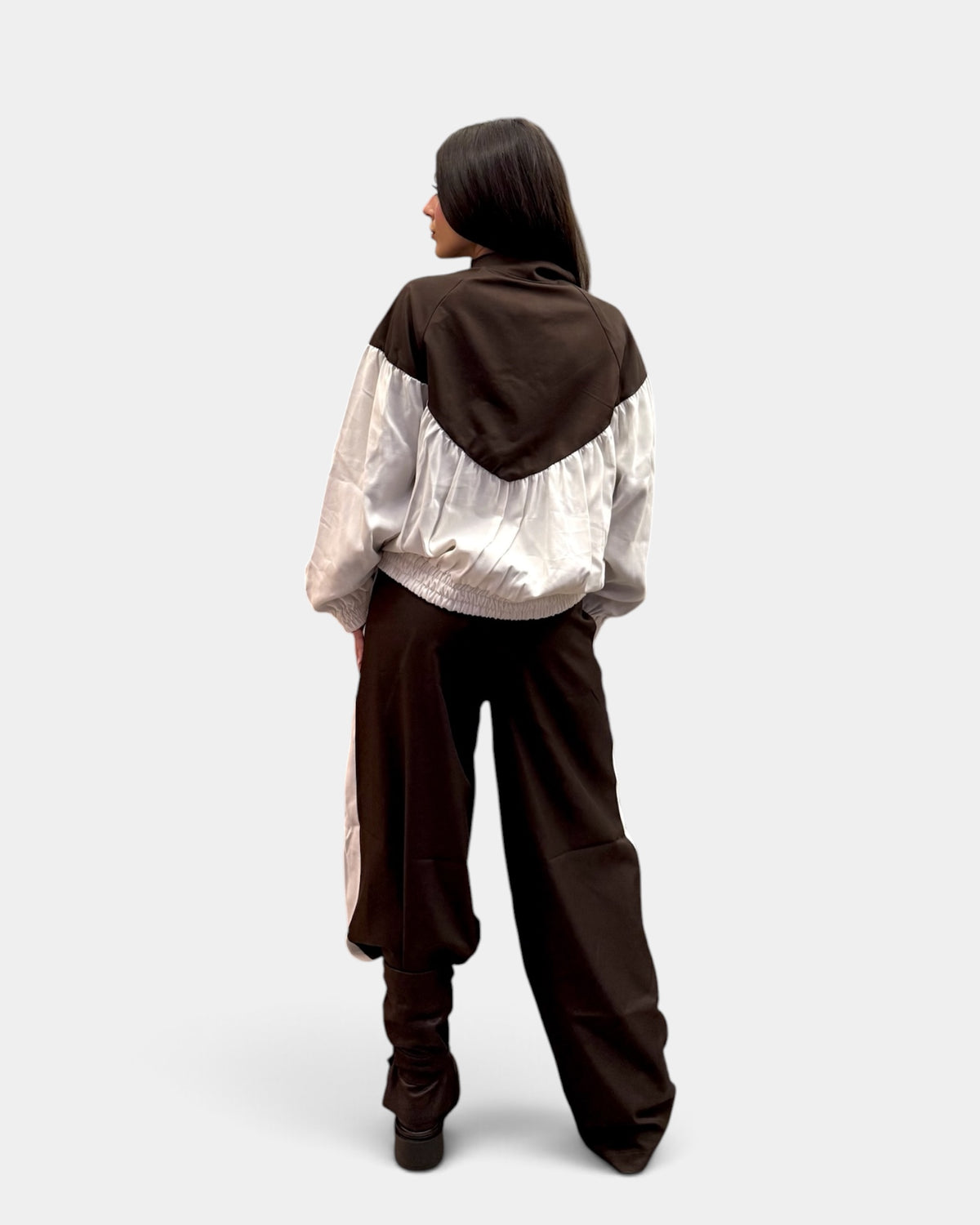 KikiSix - Pantalone Palazzo con Bande Laterali