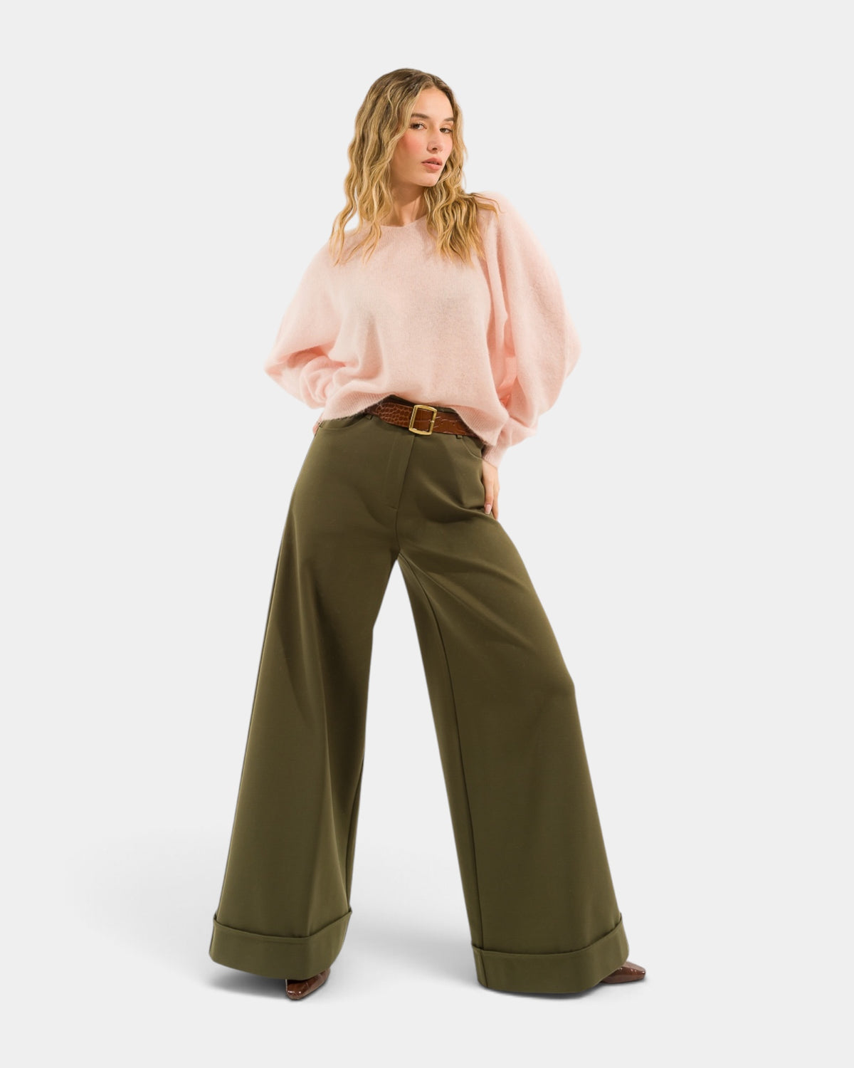 Kontatto - Pantalone Palazzo con Risvolto