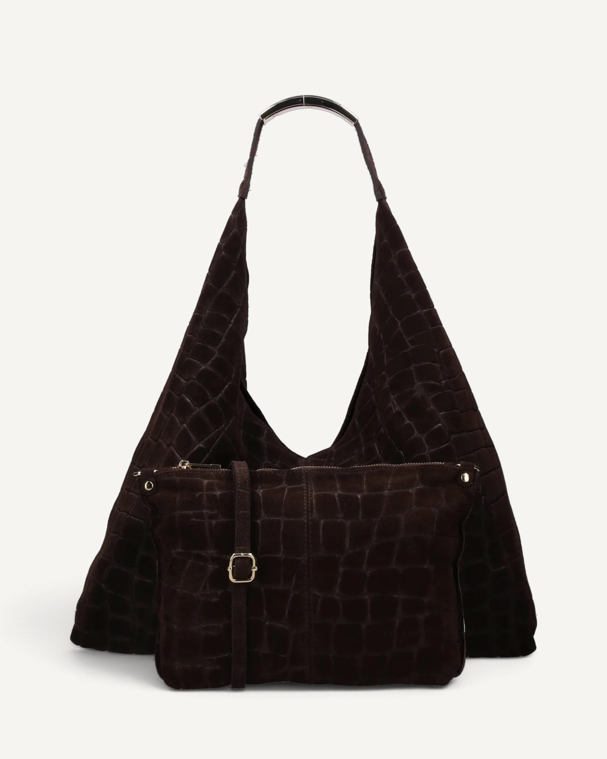 My Best Bag - Borsa Elisse Croco Suede Testa di Moro