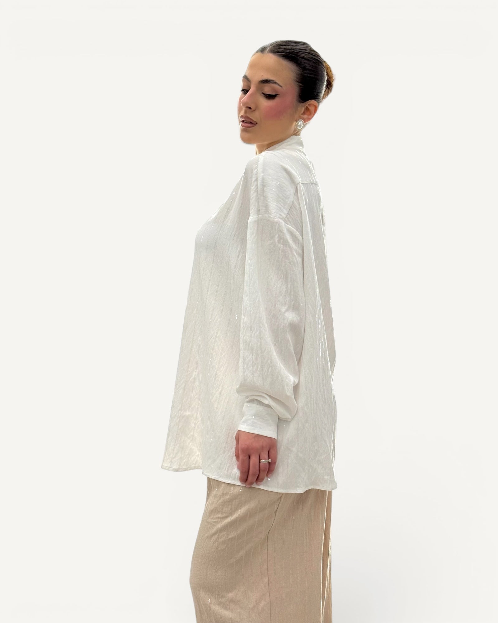 Silence Limited - Camicia Misto Lino Bianca
