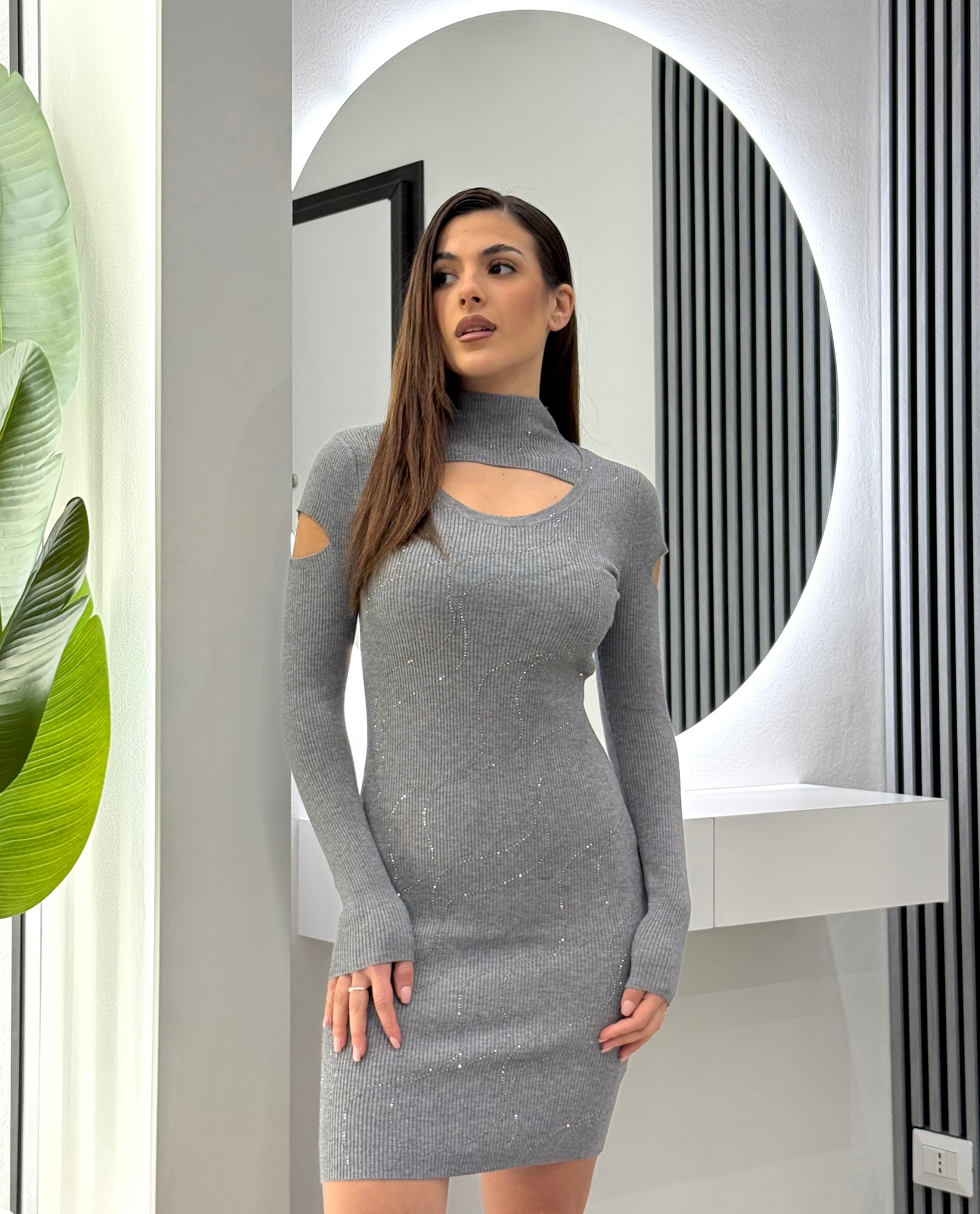 No Secrets - Abito Onde e Diamanti Grigio