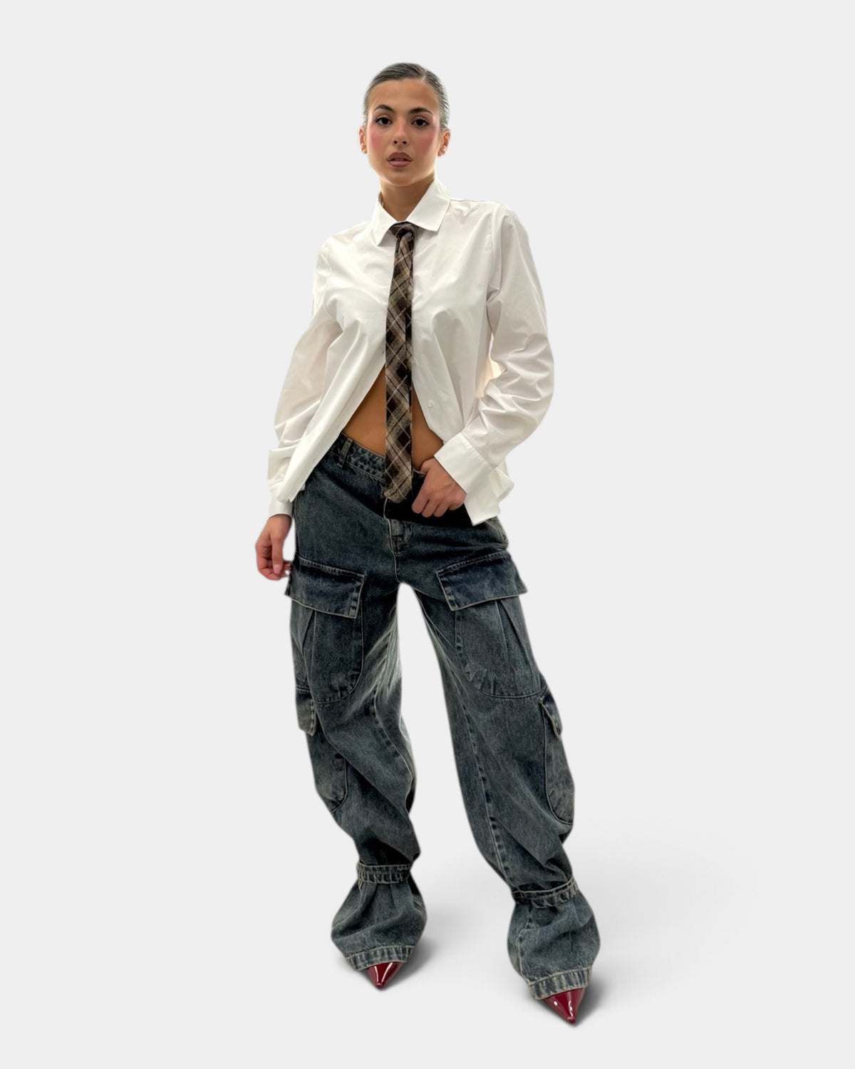 Silence Limited - Jeans Cargo Denim Sabbiato