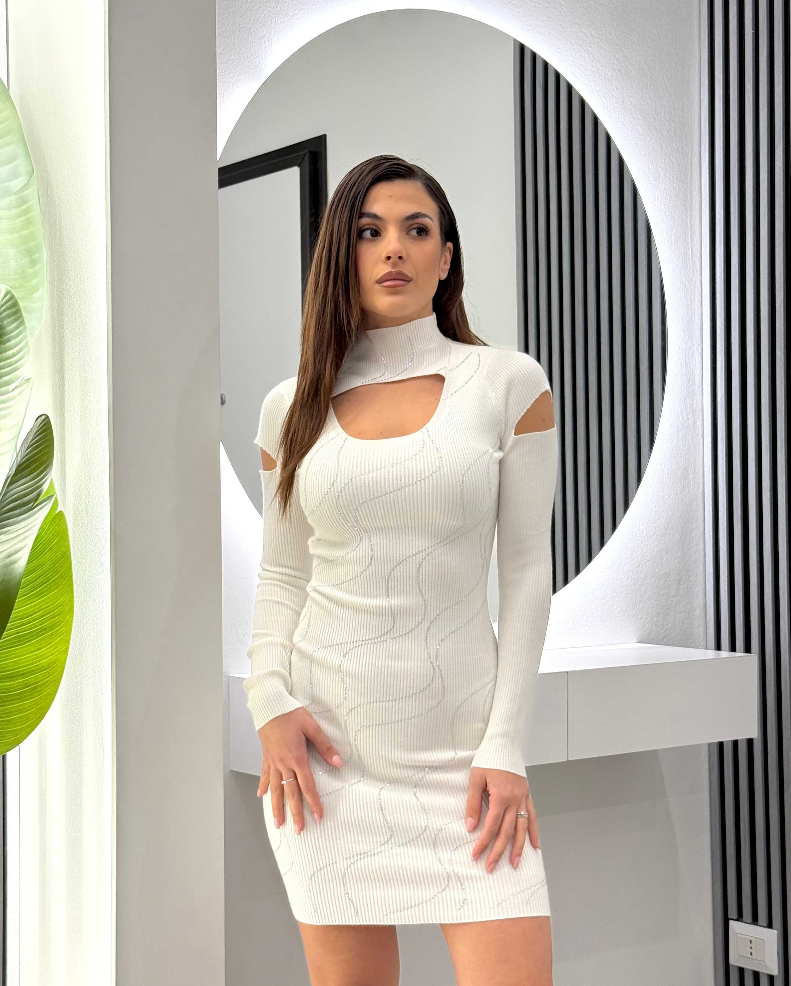 No Secrets - Abito Onde e Diamanti Bianco