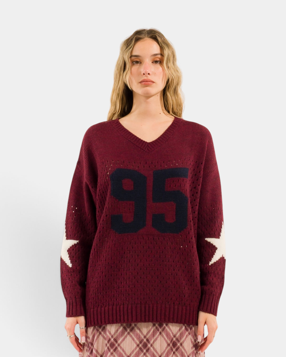 Kontatto - Maglione Scollo V Rete Numero