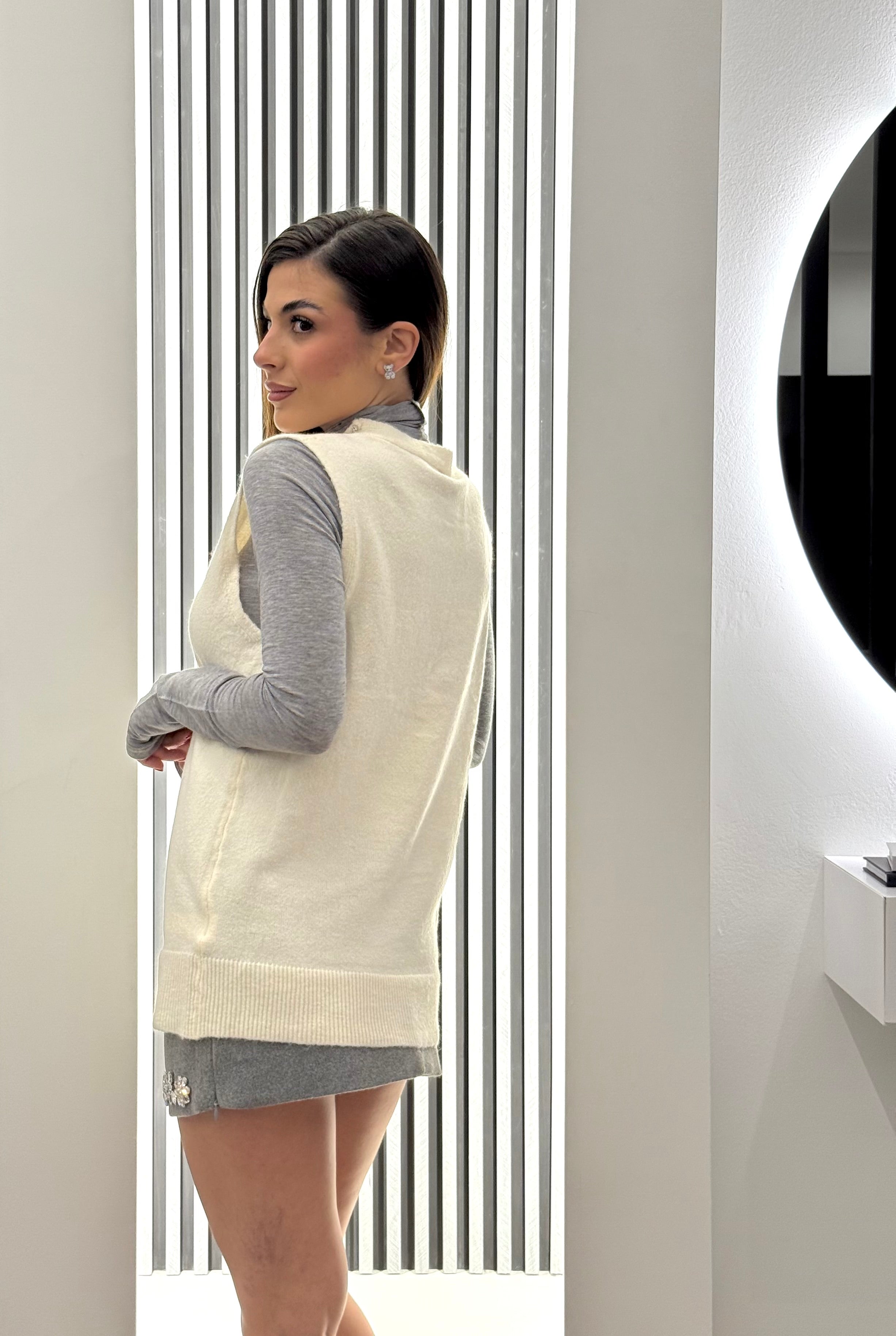 Koralline - Gilet Lungo con Strass