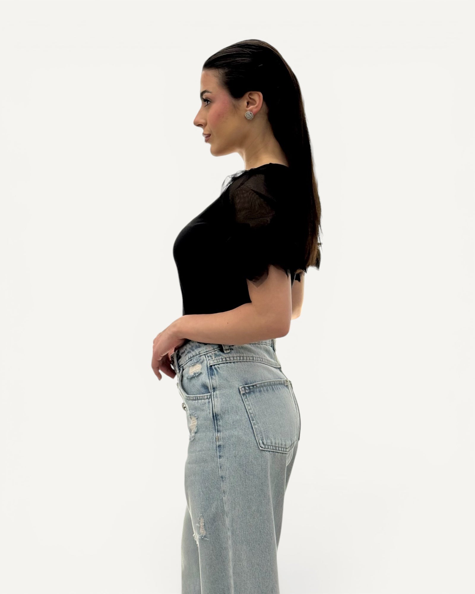 No Secrets - T-Shirt Maniche Tulle