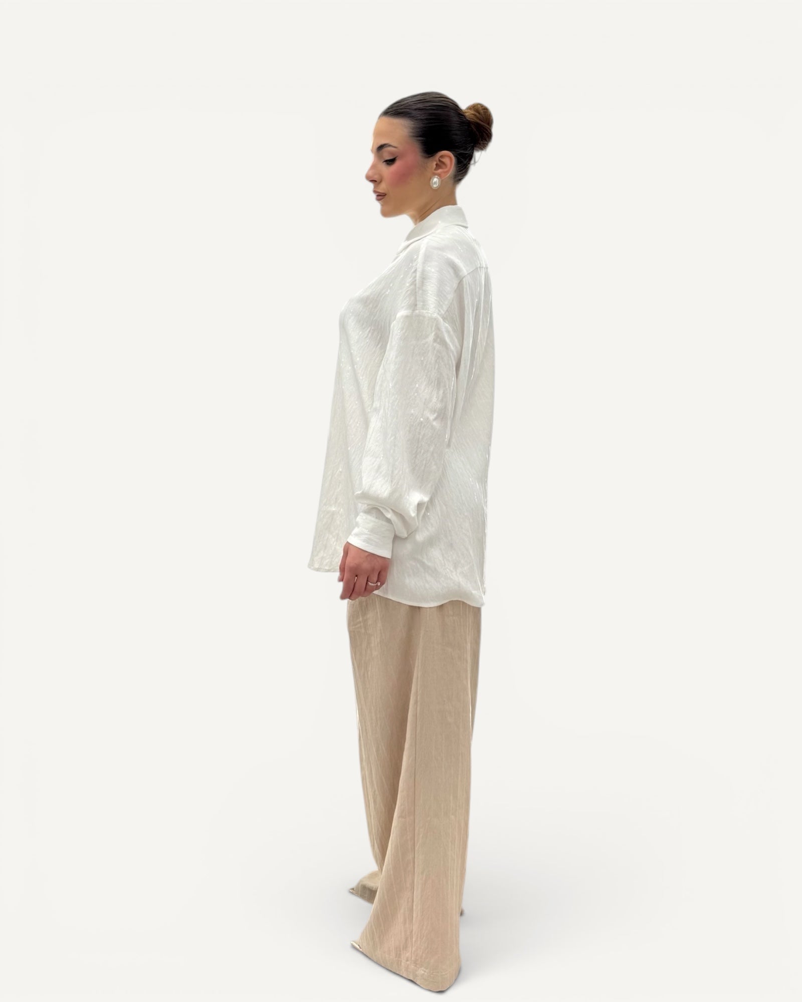 Silence Limited - Camicia Misto Lino Bianca