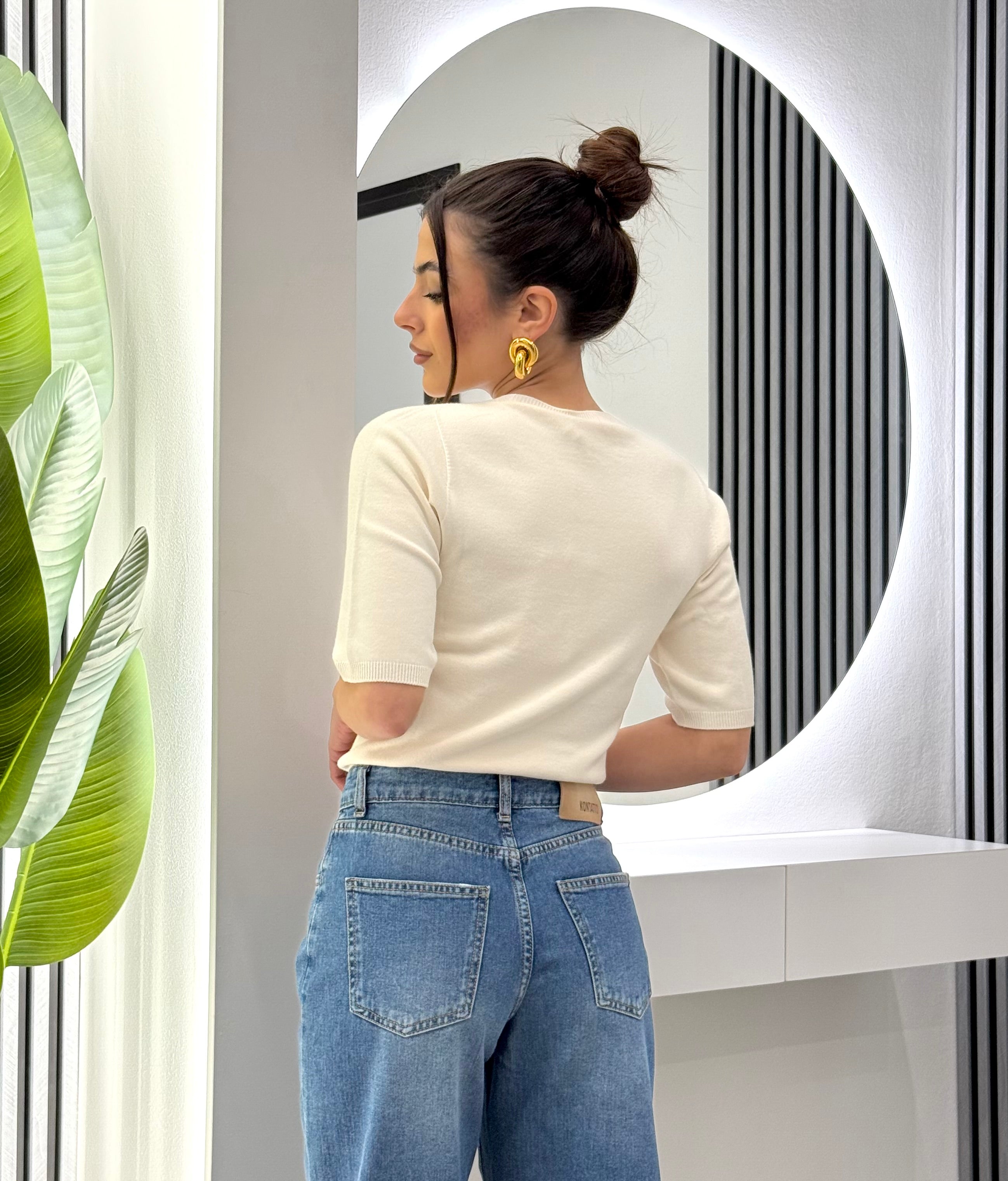 Kontatto - Girocollo Manica Corta Avorio