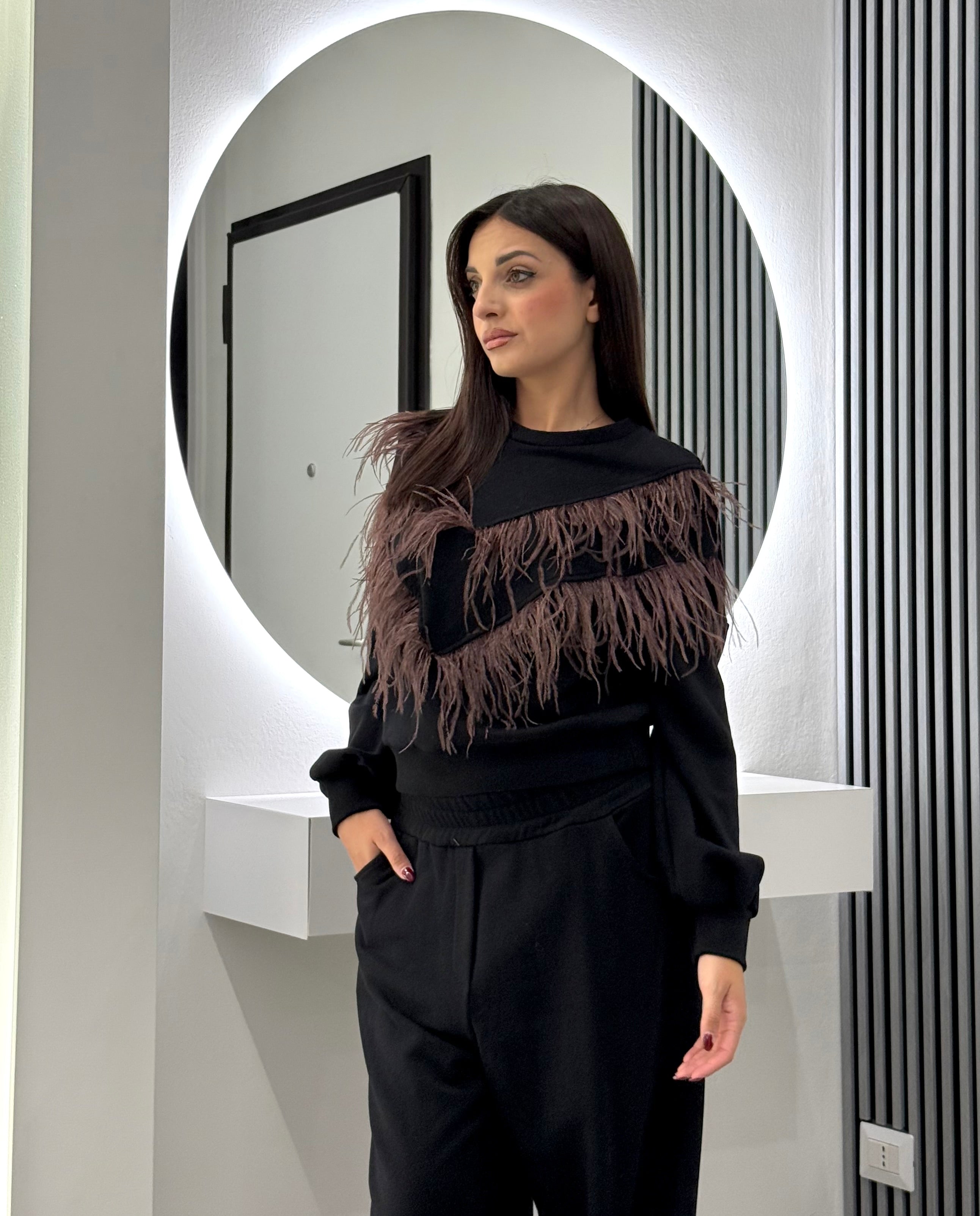 D'Elle Giulia Mastini - Felpa con Piume