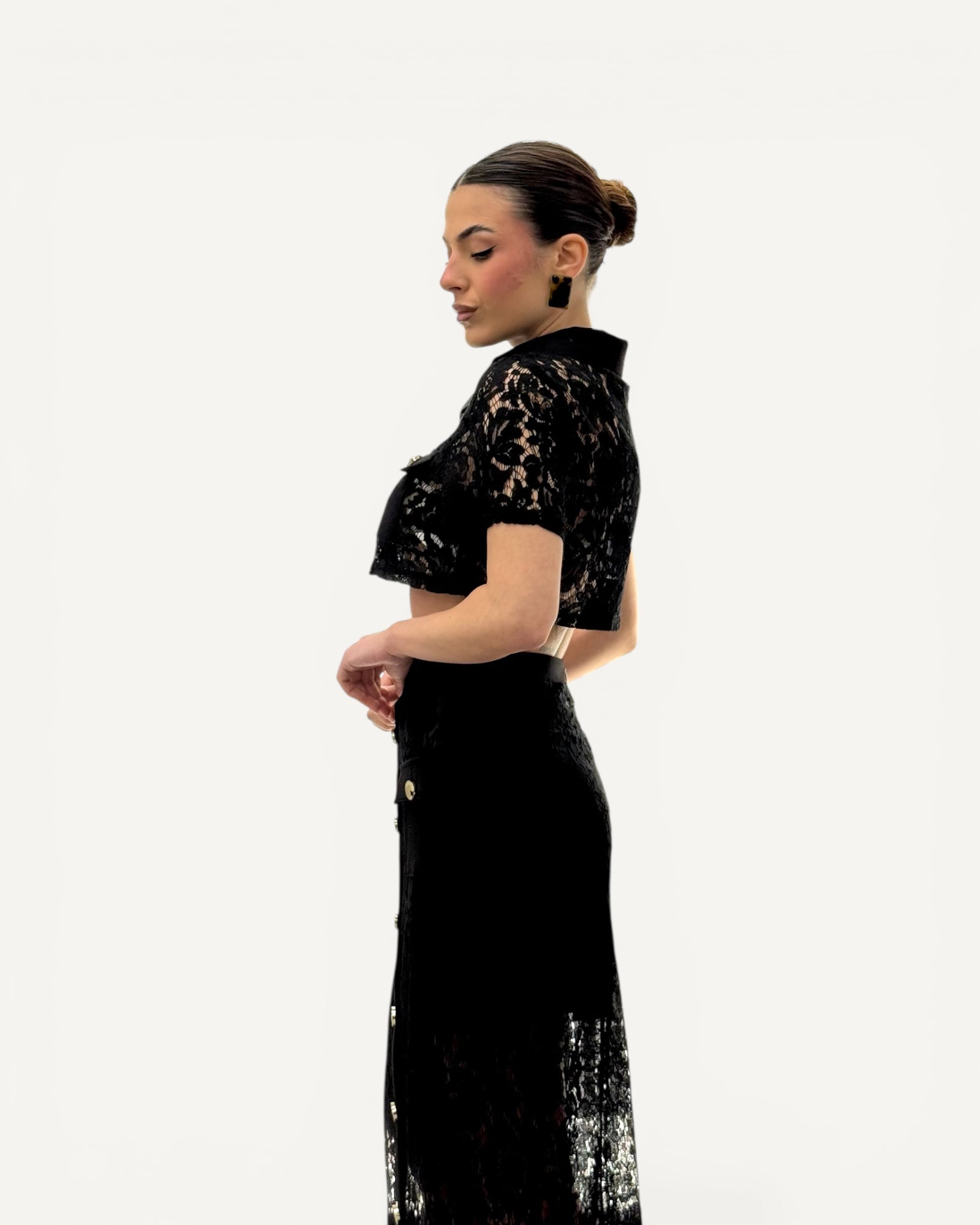 No Secrets - Camicia Crop Pizzo